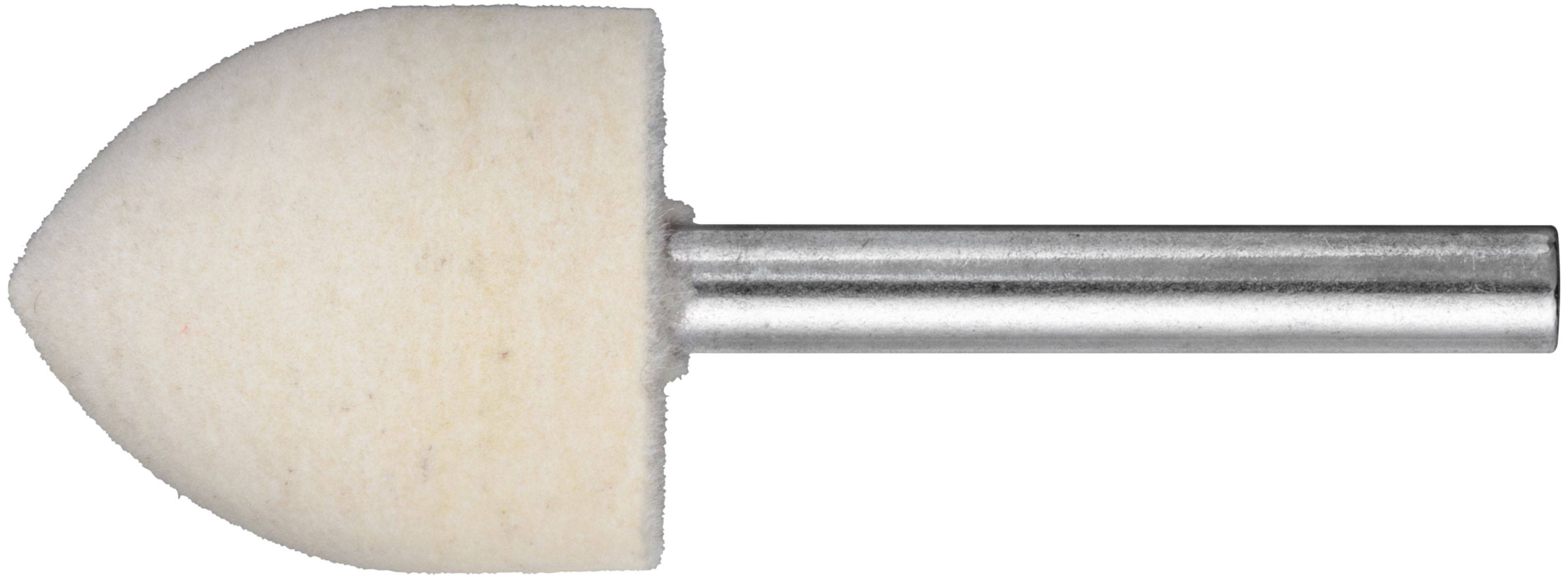 LUKAS-ERZETT A3701025306 Polierstift P3SP Spitzbogenform 25x30mm Schaft 6mm Filz für Polierpaste 10St.