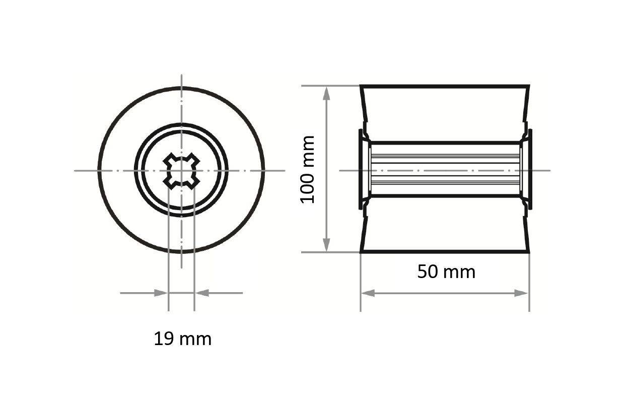 LUKAS-ERZETT A2280100500080 Schleifwalze LWL 100050 B.19 NK 80 Durchmesser 100mm 2St.