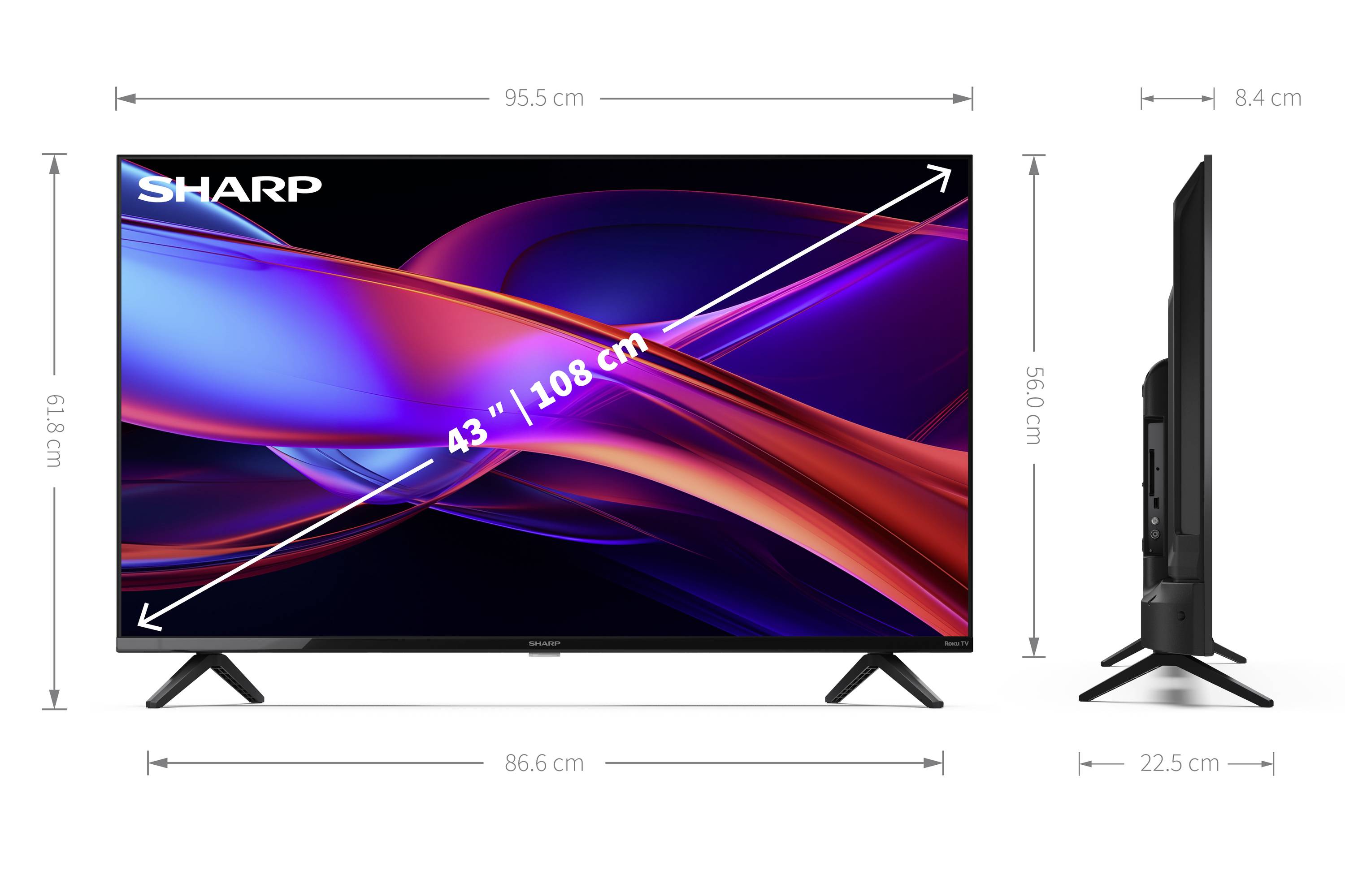 Sharp LED-TV 108cm 43 Zoll EEK F (A - G) Schwarz