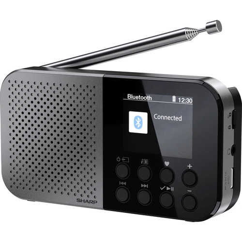 Sharp Outdoorradio FM, DAB Bluetooth® Akku-Ladefunktion, Fühlbare Tasten Schwarz Sharp Outdoorradio FM, DAB Bluetooth® Akku-Ladefunktion, Fühlbare Tasten Schwarz