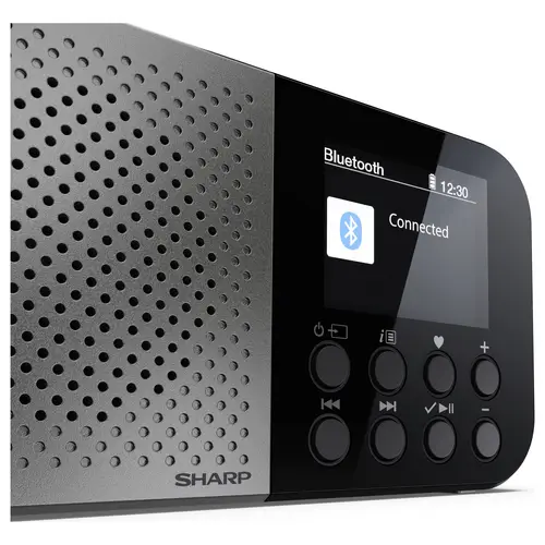 Sharp Outdoorradio FM, DAB Bluetooth® Akku-Ladefunktion, Fühlbare Tasten Schwarz Sharp Outdoorradio FM, DAB Bluetooth® Akku-Ladefunktion, Fühlbare Tasten Schwarz
