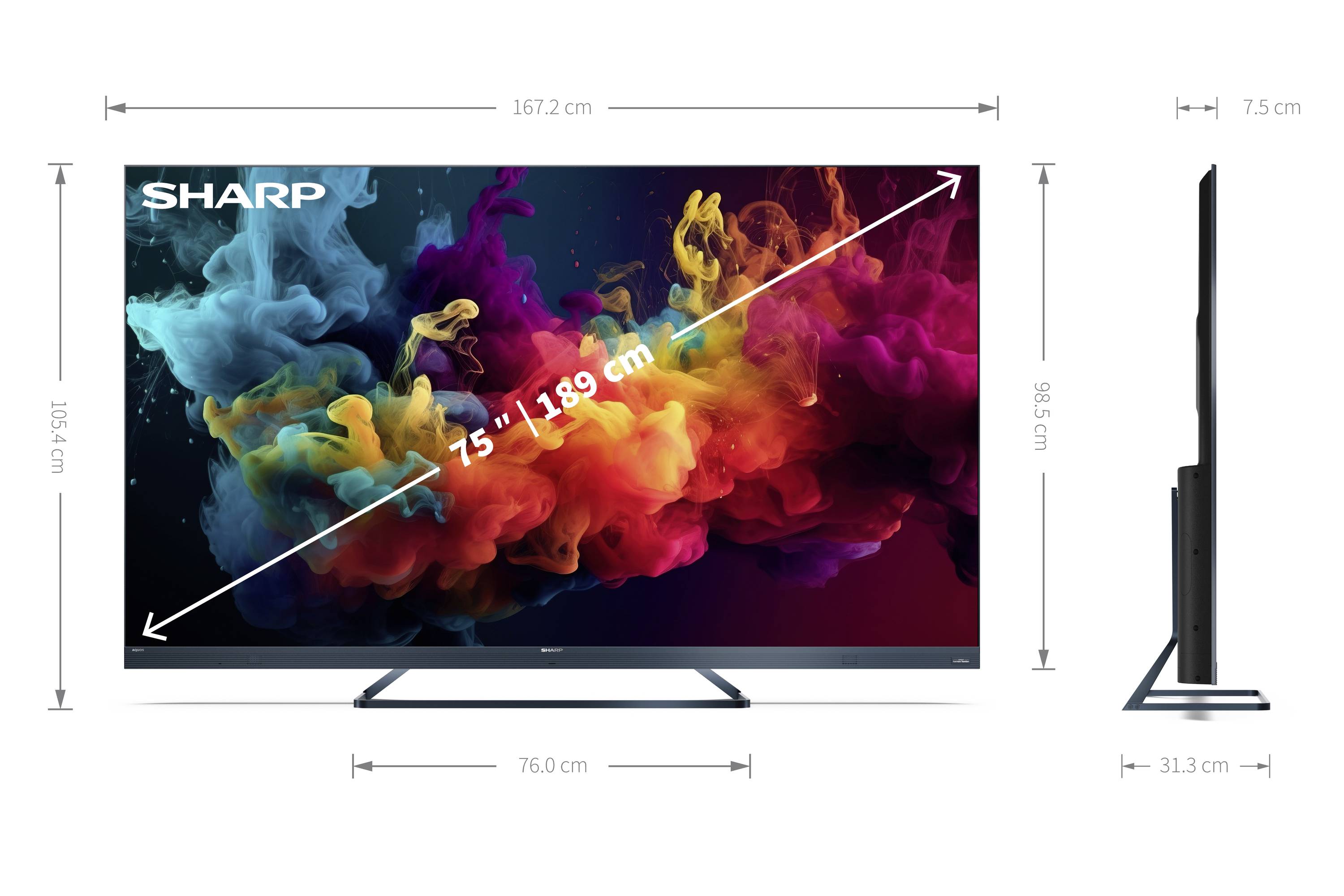 Sharp QLED-TV 189cm 75 Zoll EEK E (A - G) Schwarz