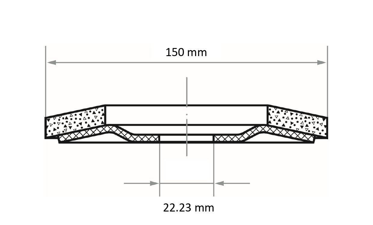 LUKAS-ERZETT A27181500601416 Fächerschleifscheibe Durchmesser 150mm Bohrungs-Ø 22.23mm 10St.