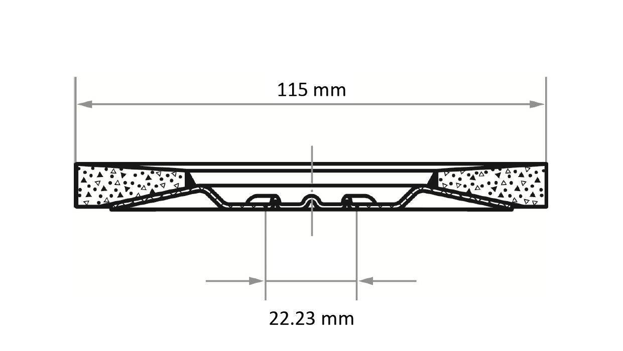 LUKAS-ERZETT A27201150400050 Fächerschleifscheibe Durchmesser 115mm Bohrungs-Ø 22.23mm 10St.