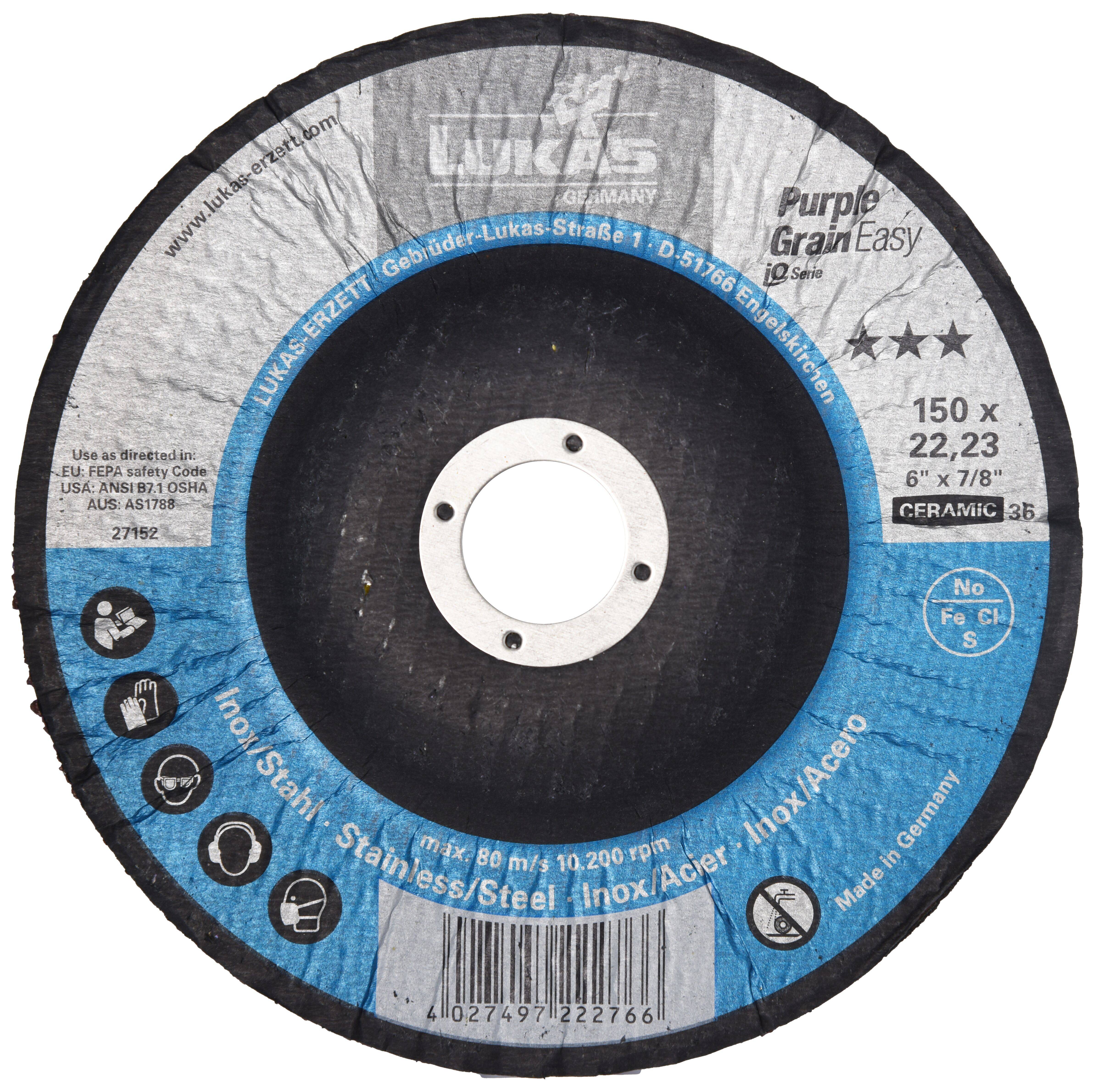 LUKAS-ERZETT A27611500361547 Schleifscheiben-Set Durchmesser 150mm Bohrungs-Ø 22.23mm 10St.