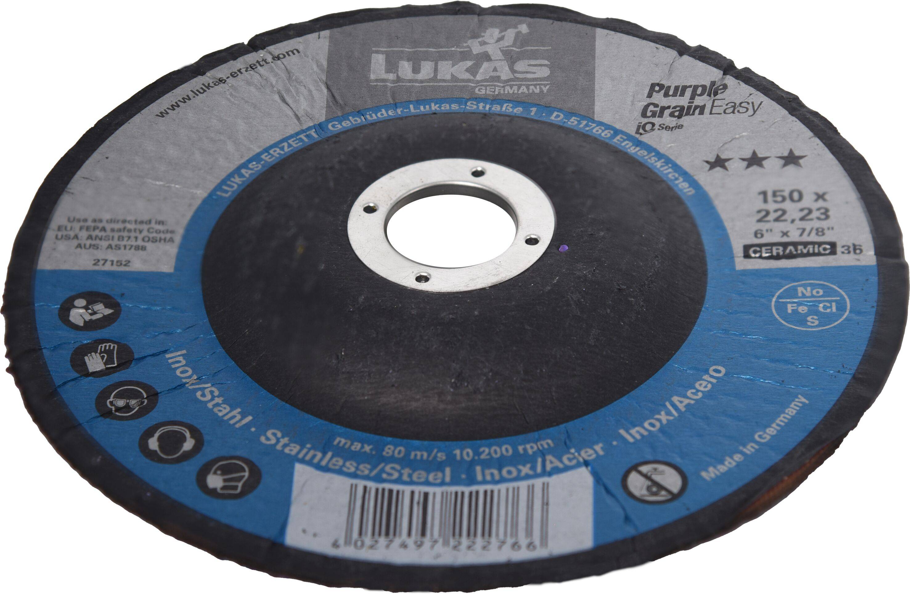 LUKAS-ERZETT A27611500361547 Schleifscheiben-Set Durchmesser 150mm Bohrungs-Ø 22.23mm 10St.