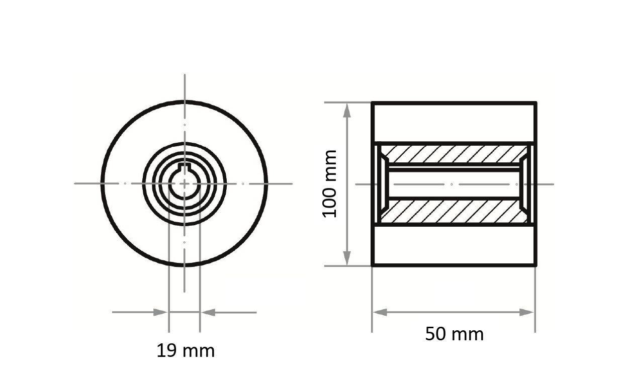LUKAS-ERZETT A29401000500041 Schleifwalze P6PW 100050 B.19 SIC 80 MWP Durchmesser 100mm 2St.