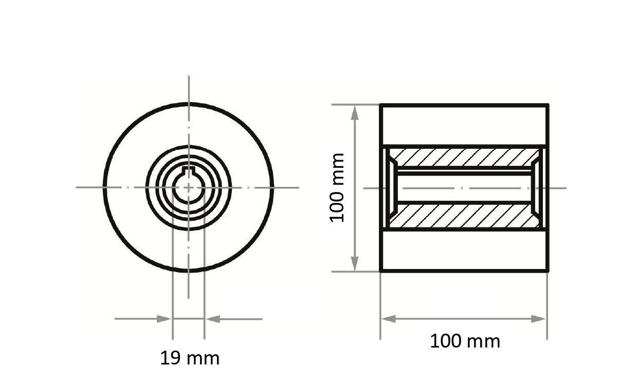 LUKAS-ERZETT A29401001000021 Schleifwalze P6PW 100100 B.19 SIC 46 MWP Durchmesser 100mm 1St.