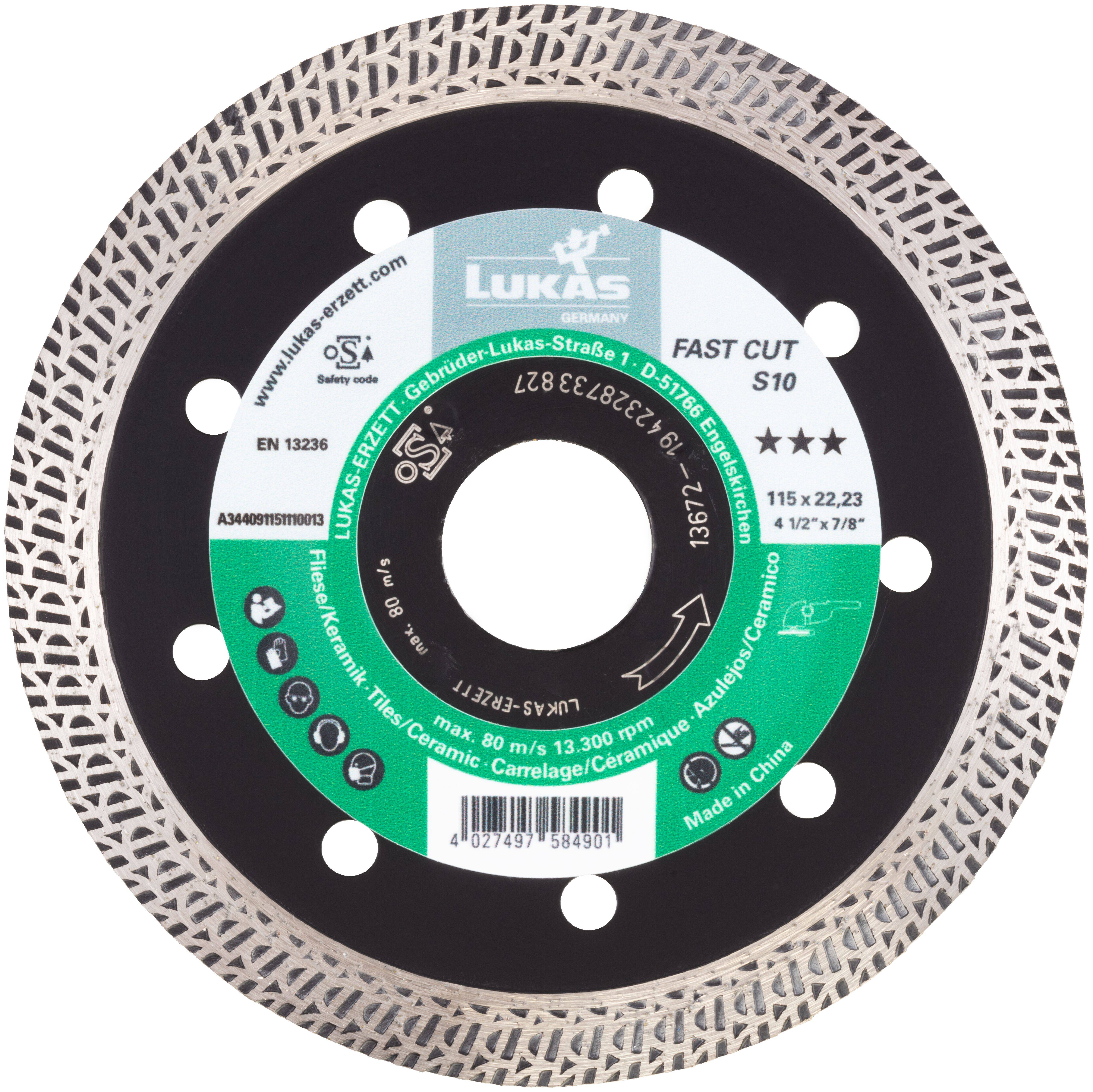 LUKAS-ERZETT A344091151110013 DiamantFAST CUT S10 115 Diamanttrennscheibe 1St.