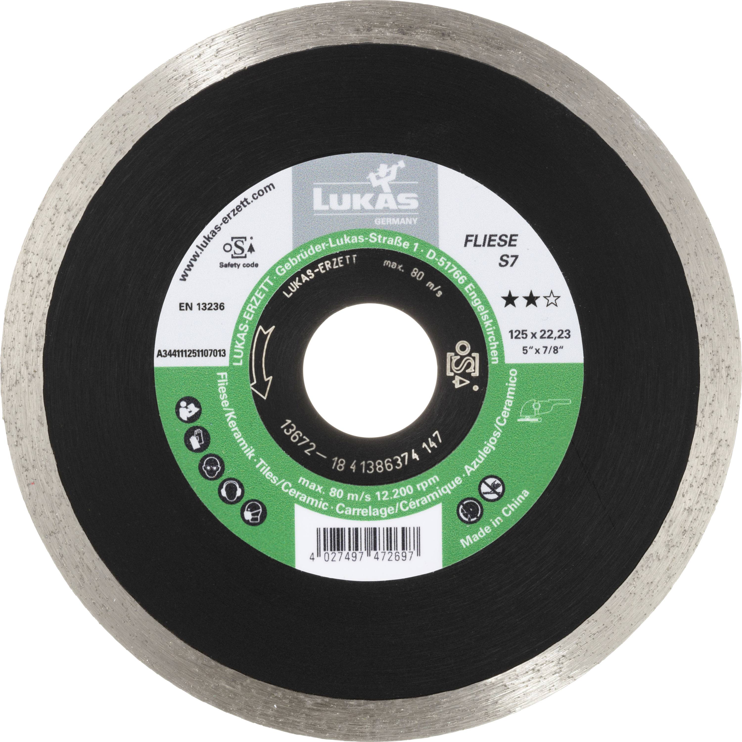 LUKAS-ERZETT A344111251107013 DiamantFLIESE S7 125 Diamanttrennscheibe 1St.