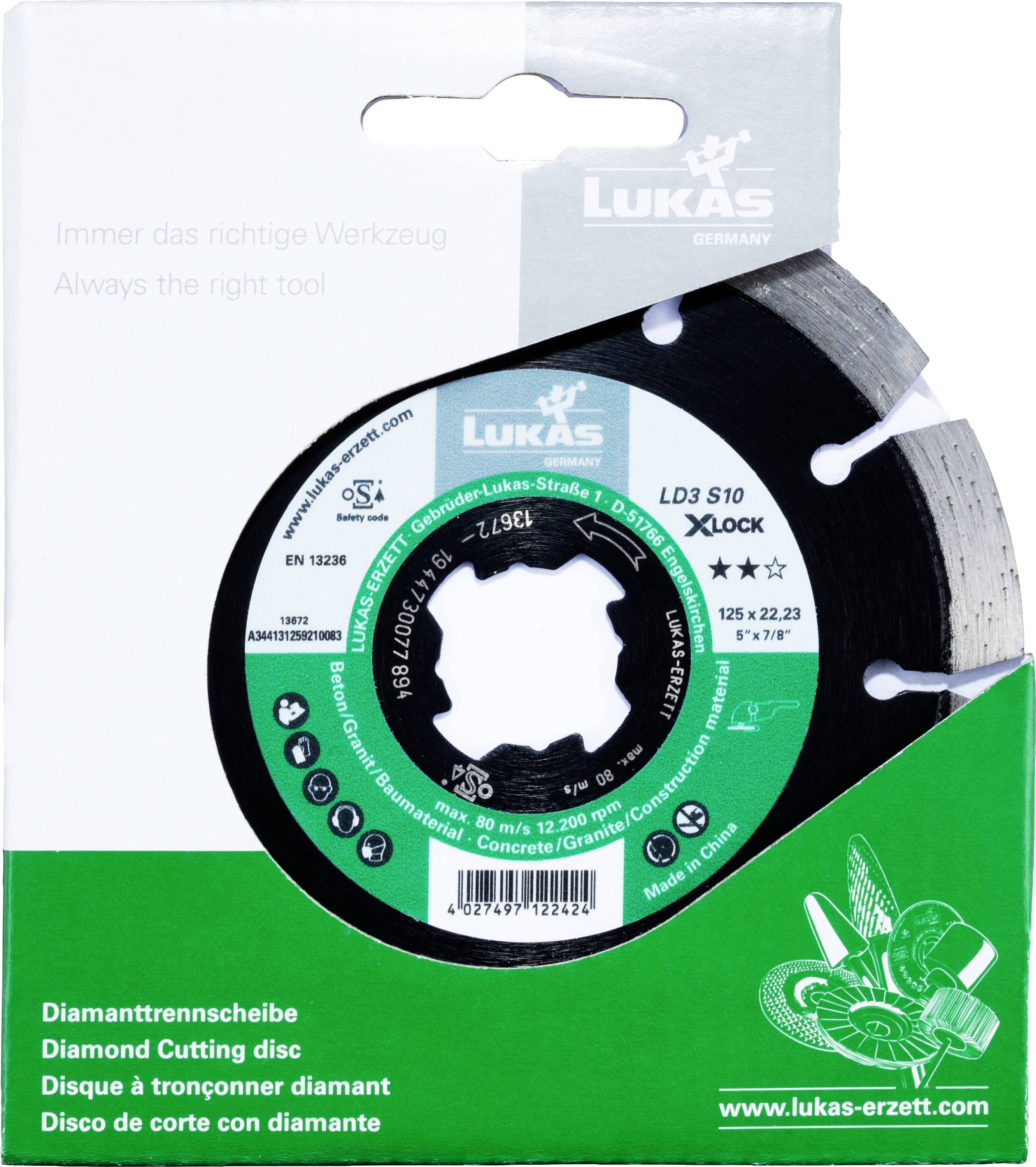 LUKAS-ERZETT A344131259210083 DiamantLD3 S10 X-LOCK 125 Diamanttrennscheibe 1St.
