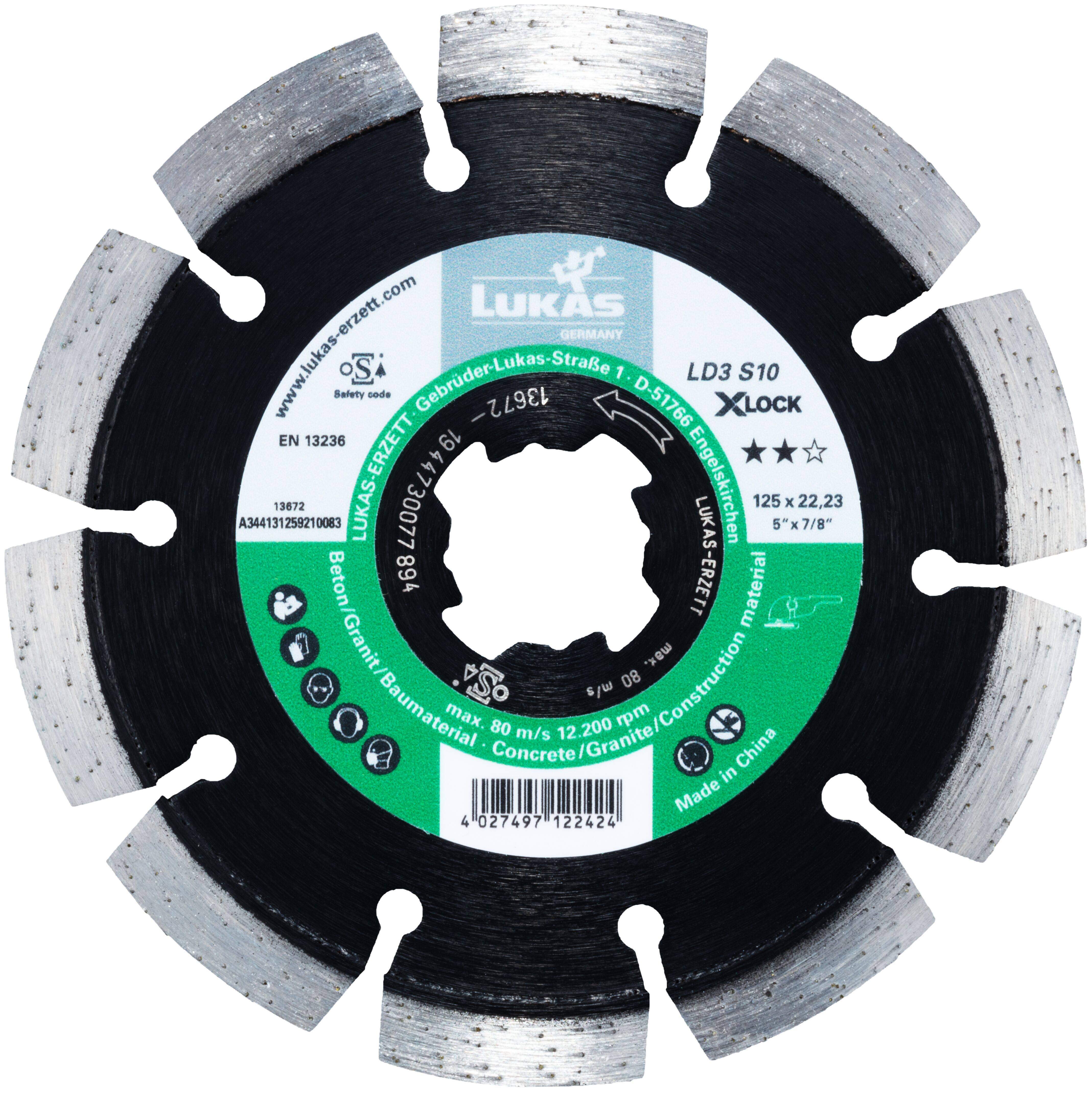 LUKAS-ERZETT A344131259210083 DiamantLD3 S10 X-LOCK 125 Diamanttrennscheibe 1St.