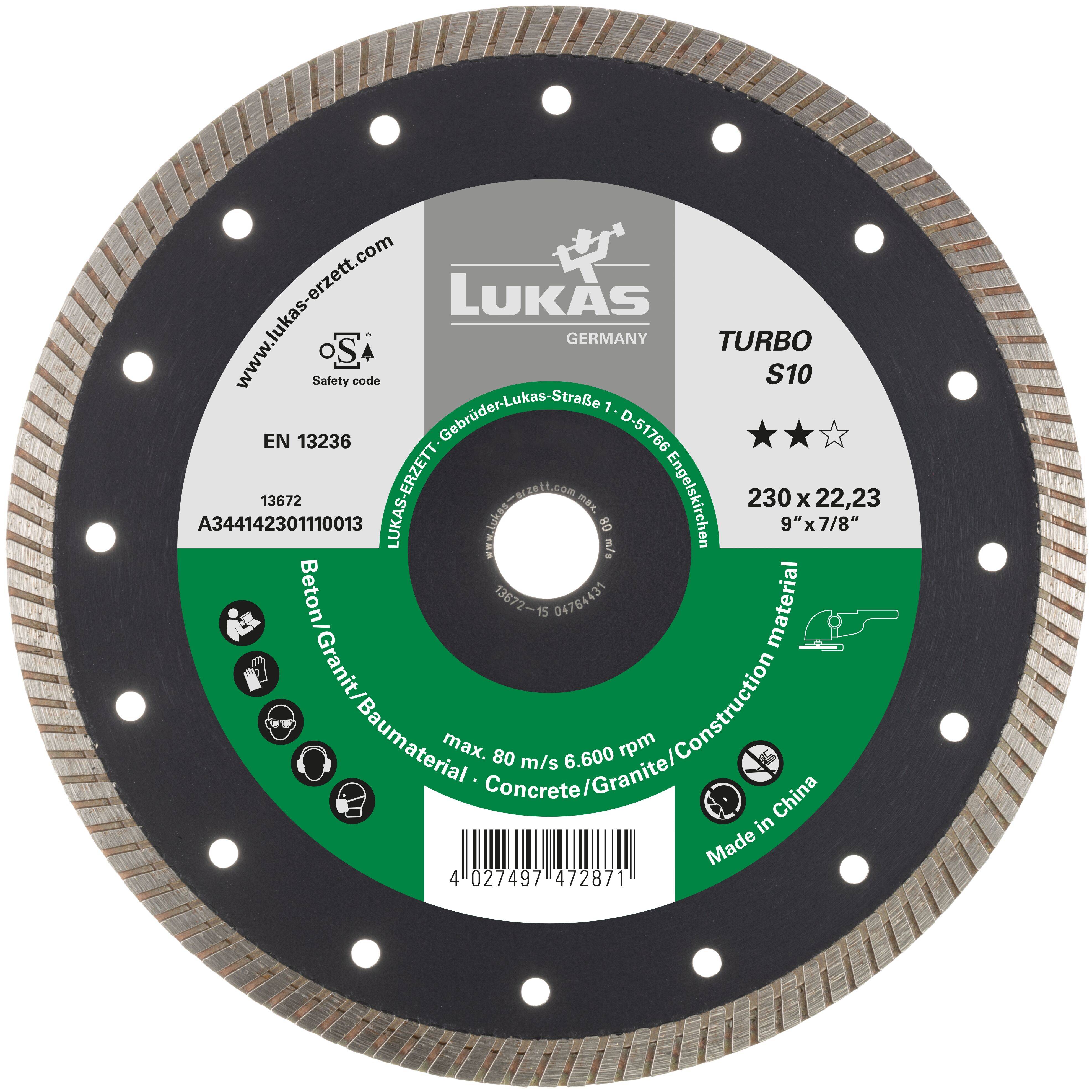LUKAS-ERZETT A344141151110013 DiamantTURBO S10 115 Diamanttrennscheibe 1St.