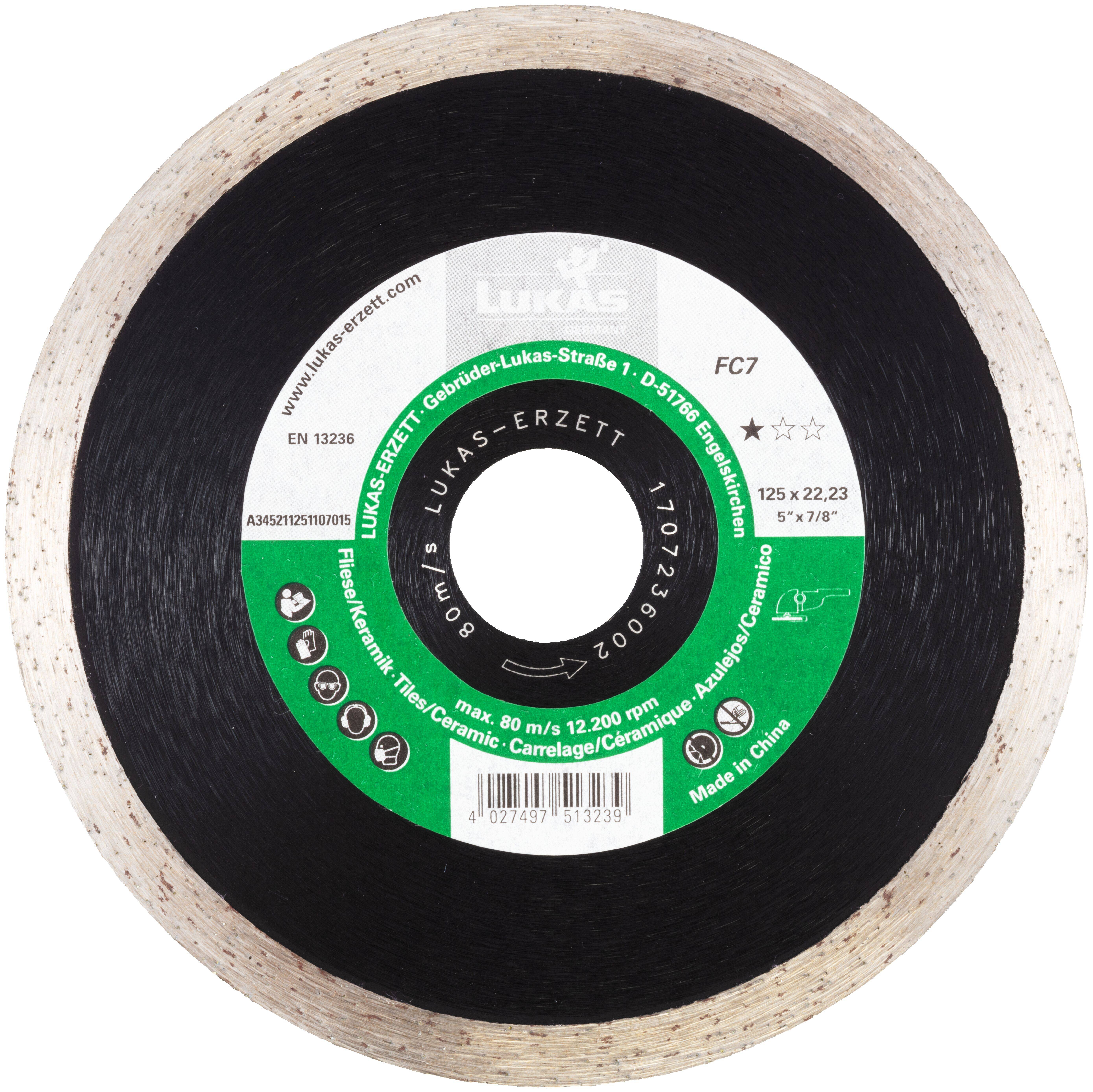 LUKAS-ERZETT A345211251107015 DiamantFC7 125x22,23x7 Diamanttrennscheibe
