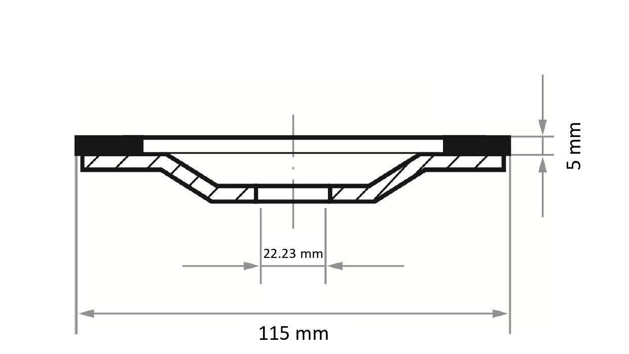 LUKAS-ERZETT A345531151607185 Diamantschleiftopf DST S5 universal Ø 115mm für Winkelschleifer DST S5 115x22,23x5 1St.