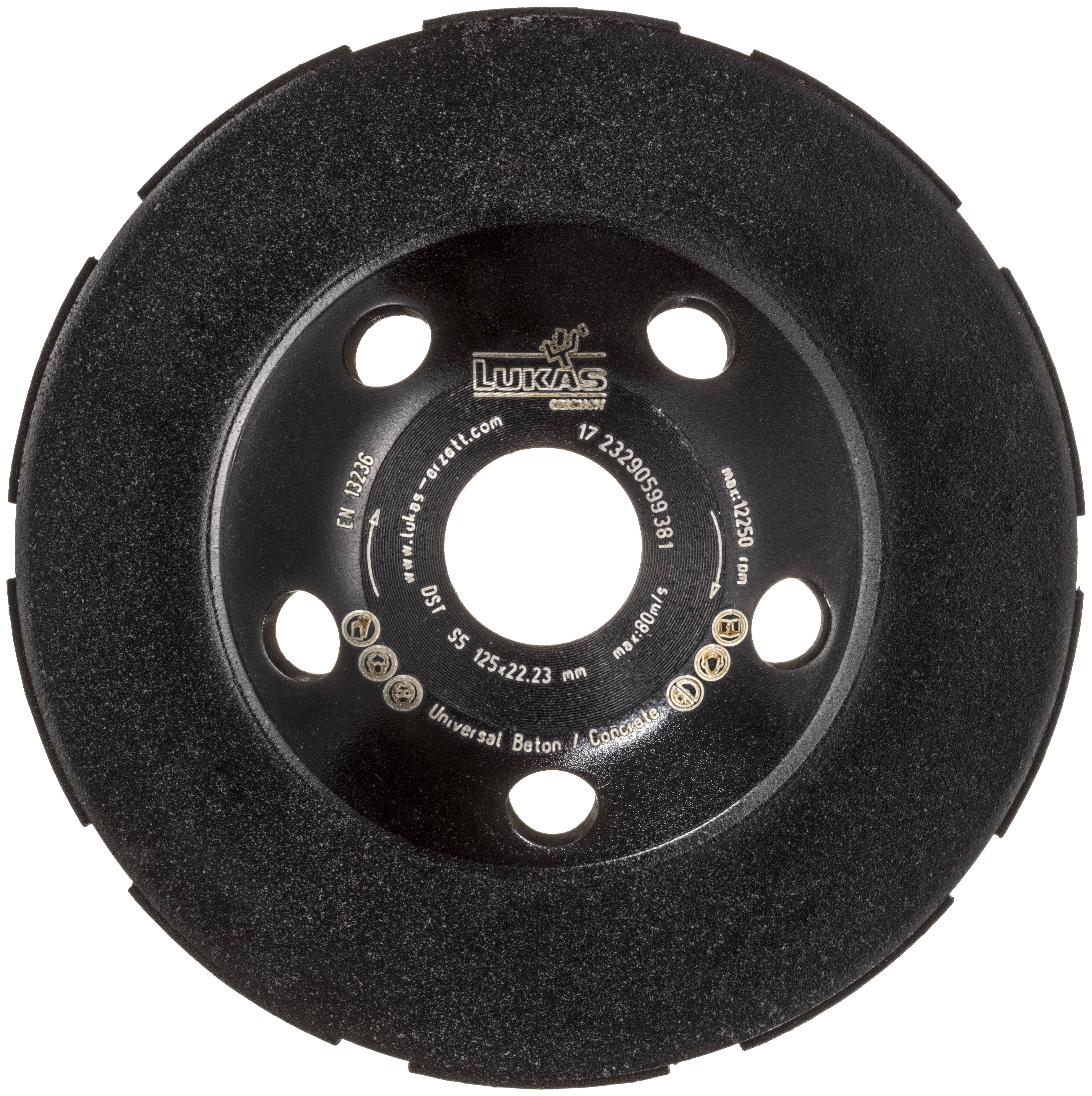 LUKAS-ERZETT A345531251607185 Diamantschleiftopf DST S5 universal Ø 125mm für Winkelschleifer DST S5 125x22,23x5 1St.