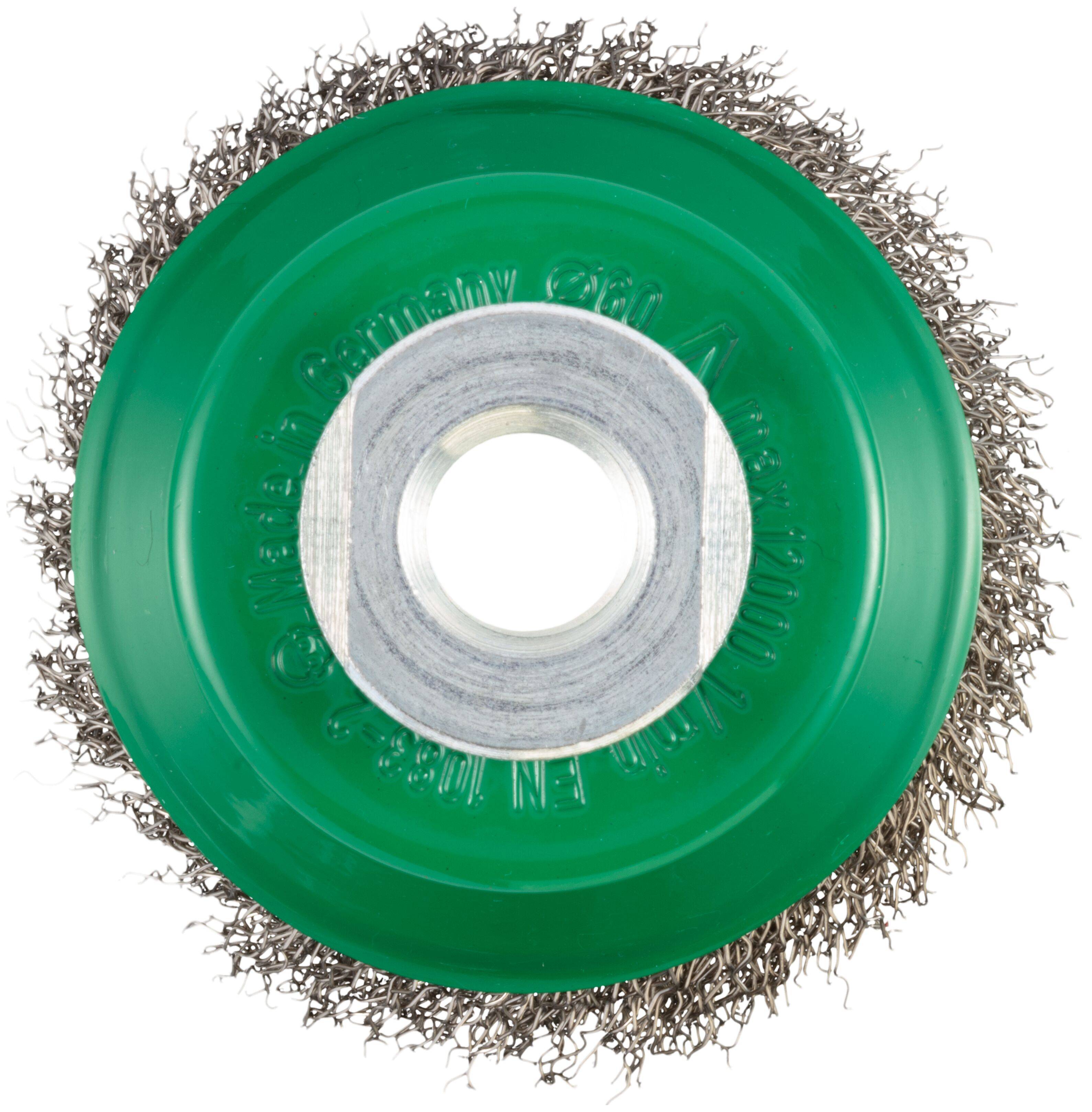 LUKAS-ERZETT Topfbürste BTVW für Edelstahl 60x21mm für Winkelschleifer gewellt BTVW 06021G M14 VA A350406021213 1St.