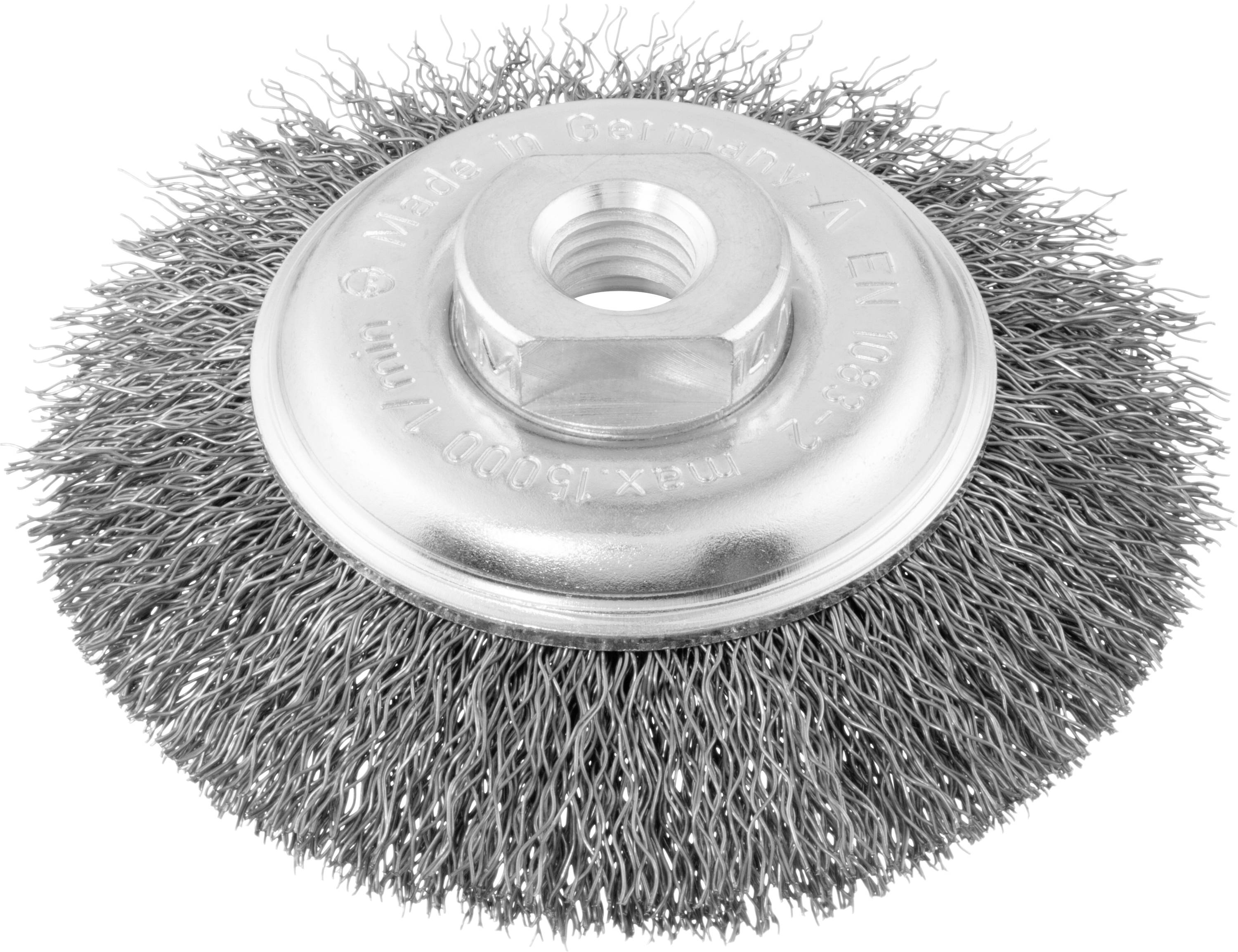 LUKAS-ERZETT Kegelbürste BKSW universal 100x12mm für Geradschleifer gewellt BKSW 10012 M14 A350610012114 1St.