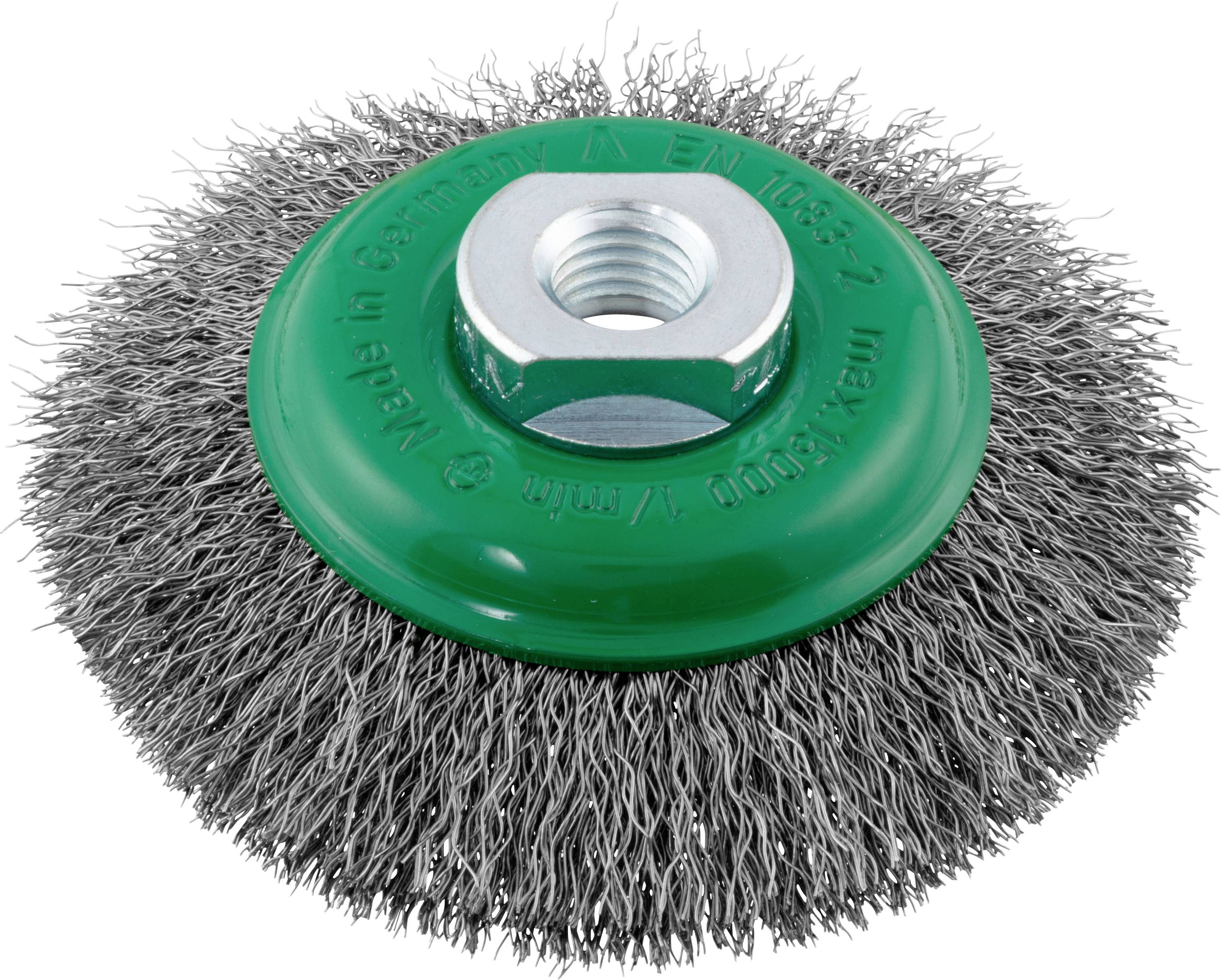 LUKAS-ERZETT Kegelbürste BKVW für Edelstahl 100x12mm für Winkelschleifer gewellt BKVW 10012 M14 VA A350610012213 1St.