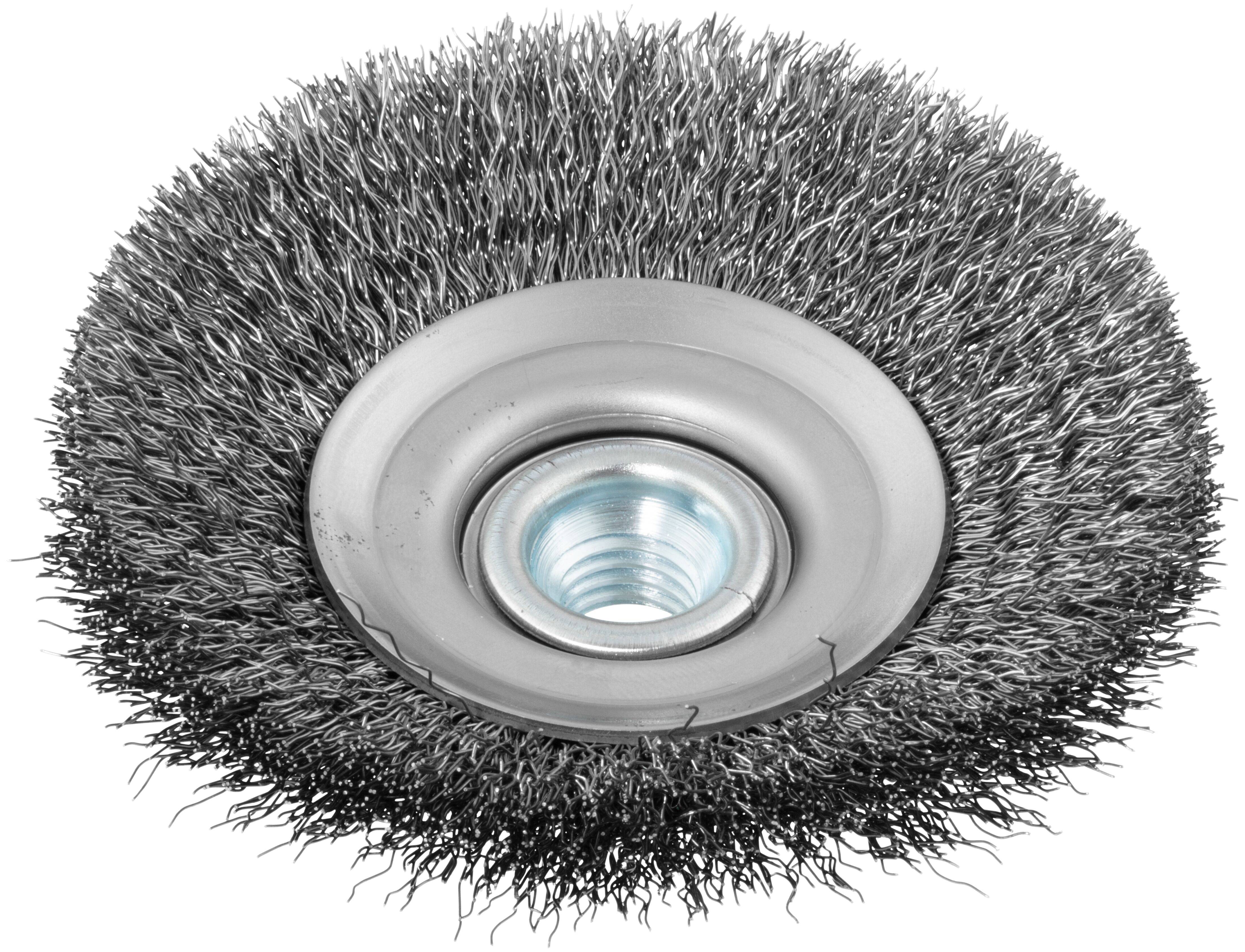 LUKAS-ERZETT Kegelbürste BKVW für Edelstahl 100x12mm für Winkelschleifer gewellt BKVW 10012 M14 VA A350610012213 1St.