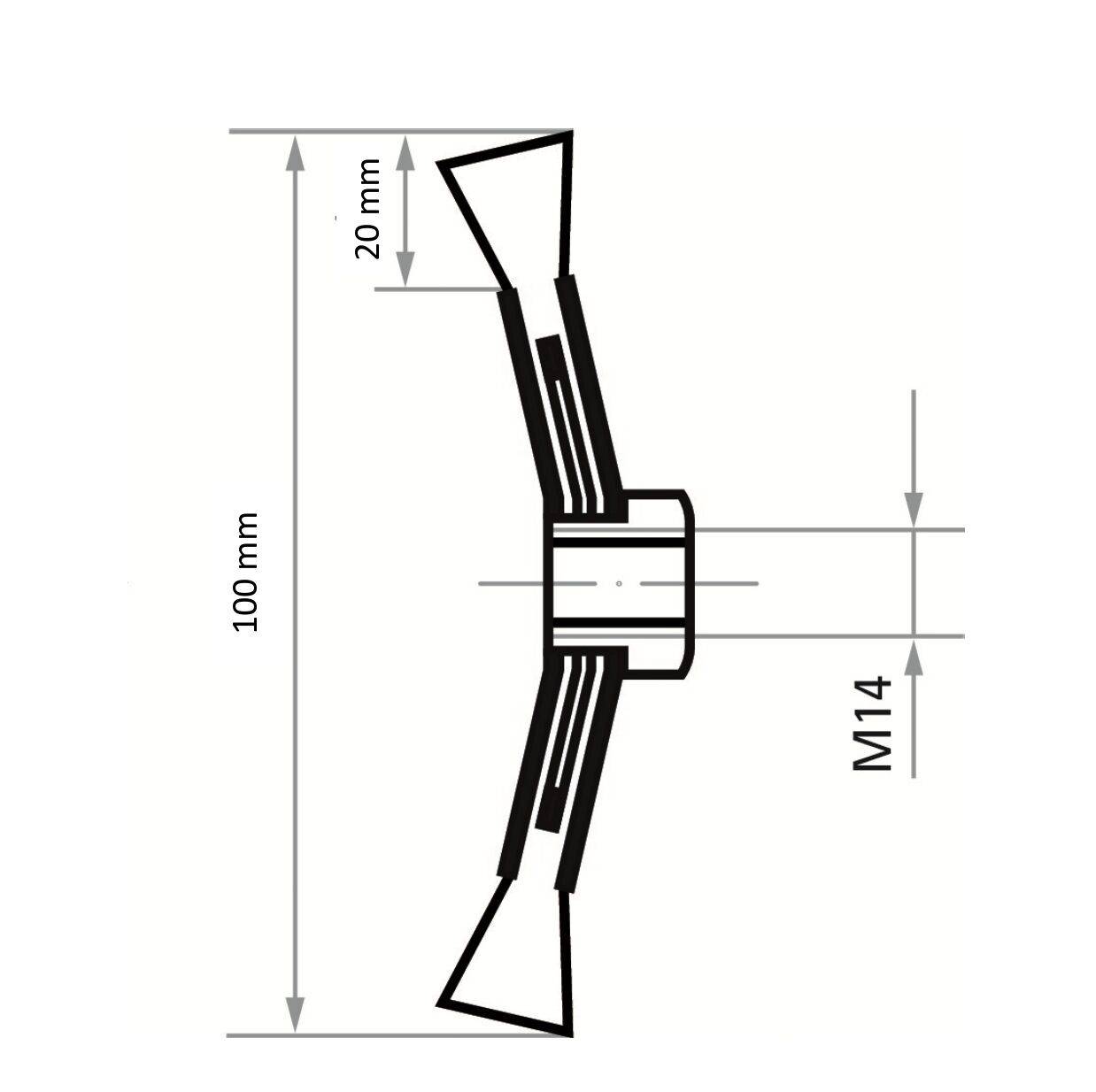 LUKAS-ERZETT Kegelbürste BKVW für Edelstahl 100x12mm für Winkelschleifer gewellt BKVW 10012 M14 VA A350610012213 1St.