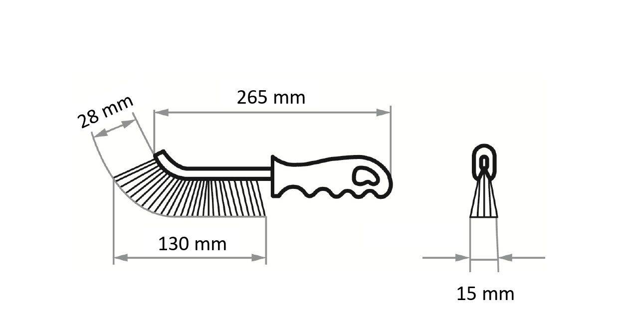 LUKAS-ERZETT Handbürste-Drahtbürste BHUS universal 265x25mm gewellt BHUS 26528 A350726525113 1St.
