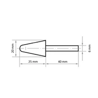 LUKAS-ERZETT A3705020256 Polierstift P3KE Rundkegelform 20x25mm Schaft 6mm Filz für Polierpaste 10St. LUKAS-ERZETT A3705020256 Polierstift P3KE Rundkegelform 20x25mm Schaft 6mm Filz für Polierpaste 10St.