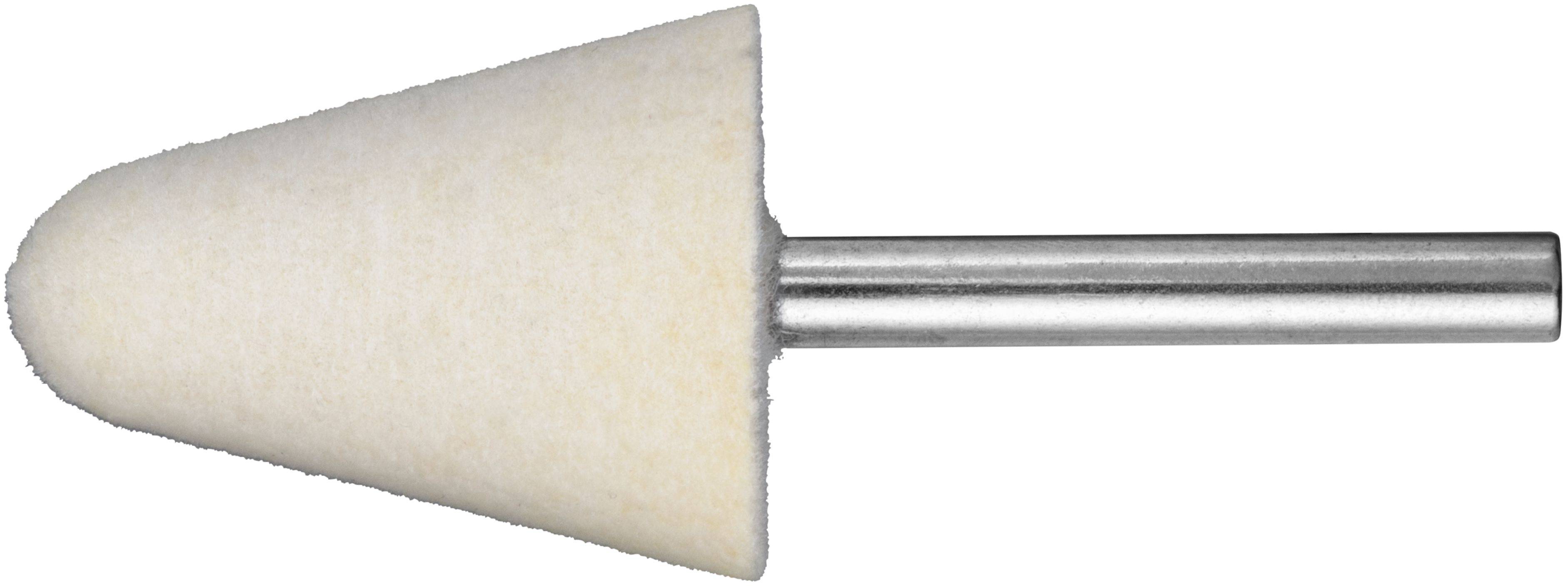 LUKAS-ERZETT A3705030406 Polierstift P3KE Rundkegelform 30x40mm Schaft 6mm Filz für Polierpaste 10St.