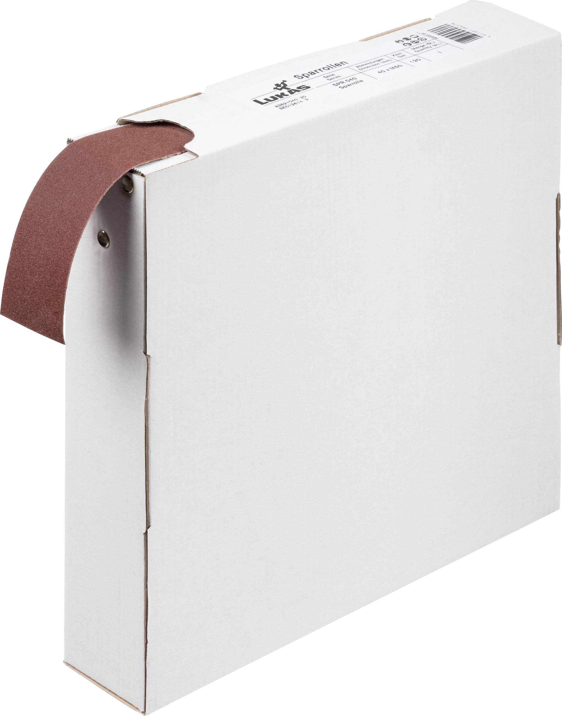 LUKAS-ERZETT SPR 040 40mm x 50m NK 120 A3821040120 Schleifpapierrolle Körnung (num) 120 (L x B) 50m x 40mm 1St.