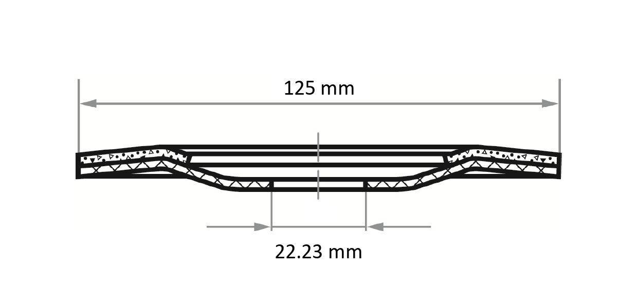 LUKAS-ERZETT A38351250364 SHF 125x22 C36 Schruppscheibe Durchmesser 22.23mm Bohrungs-Ø 22.23mm 25St.