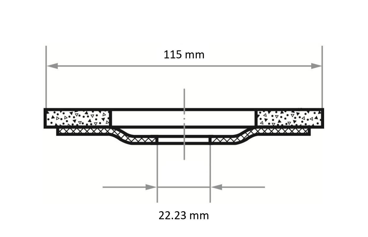 LUKAS-ERZETT A671611506014 Polierteller P6PT Ø 115mm Medium | Korn 60 | für Winkelschleifer flach Kompaktkorn