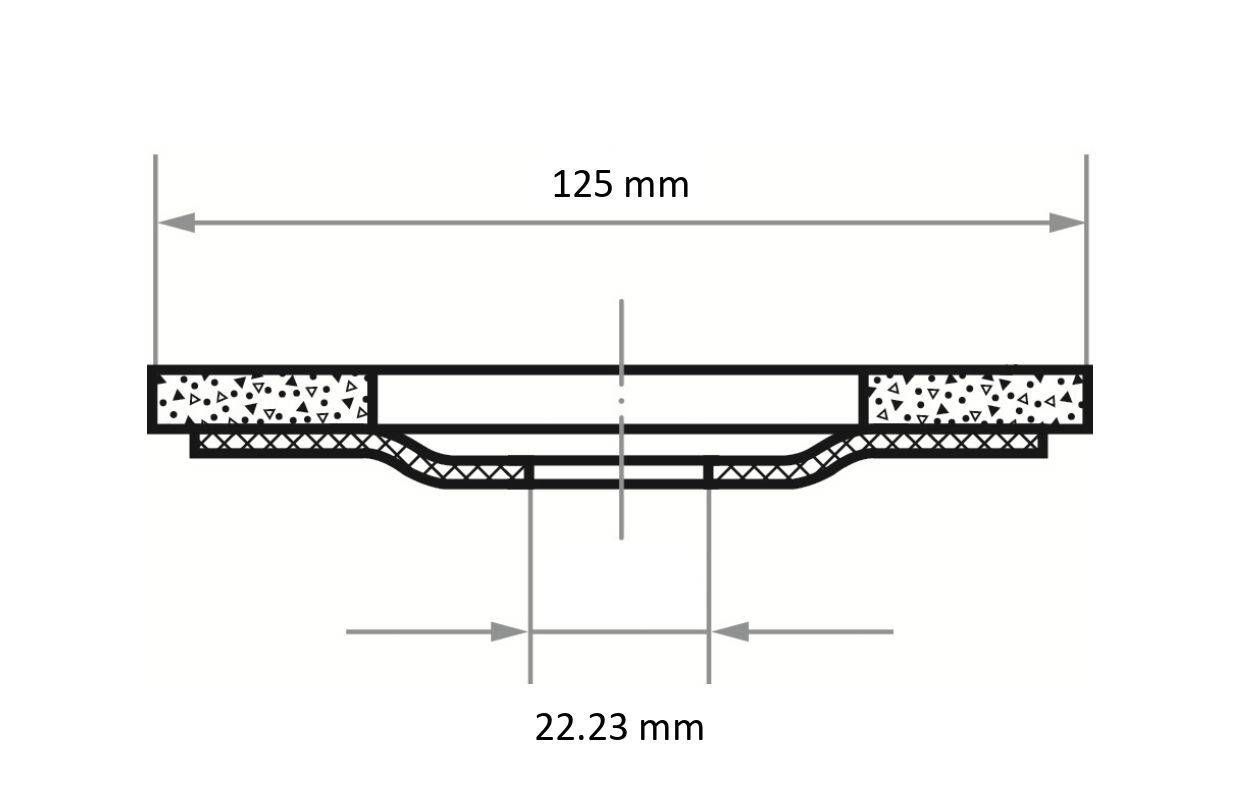 LUKAS-ERZETT A671612506014 Polierteller P6PT Ø 125mm Medium | Korn 60 | für Winkelschleifer flach Kompaktkorn