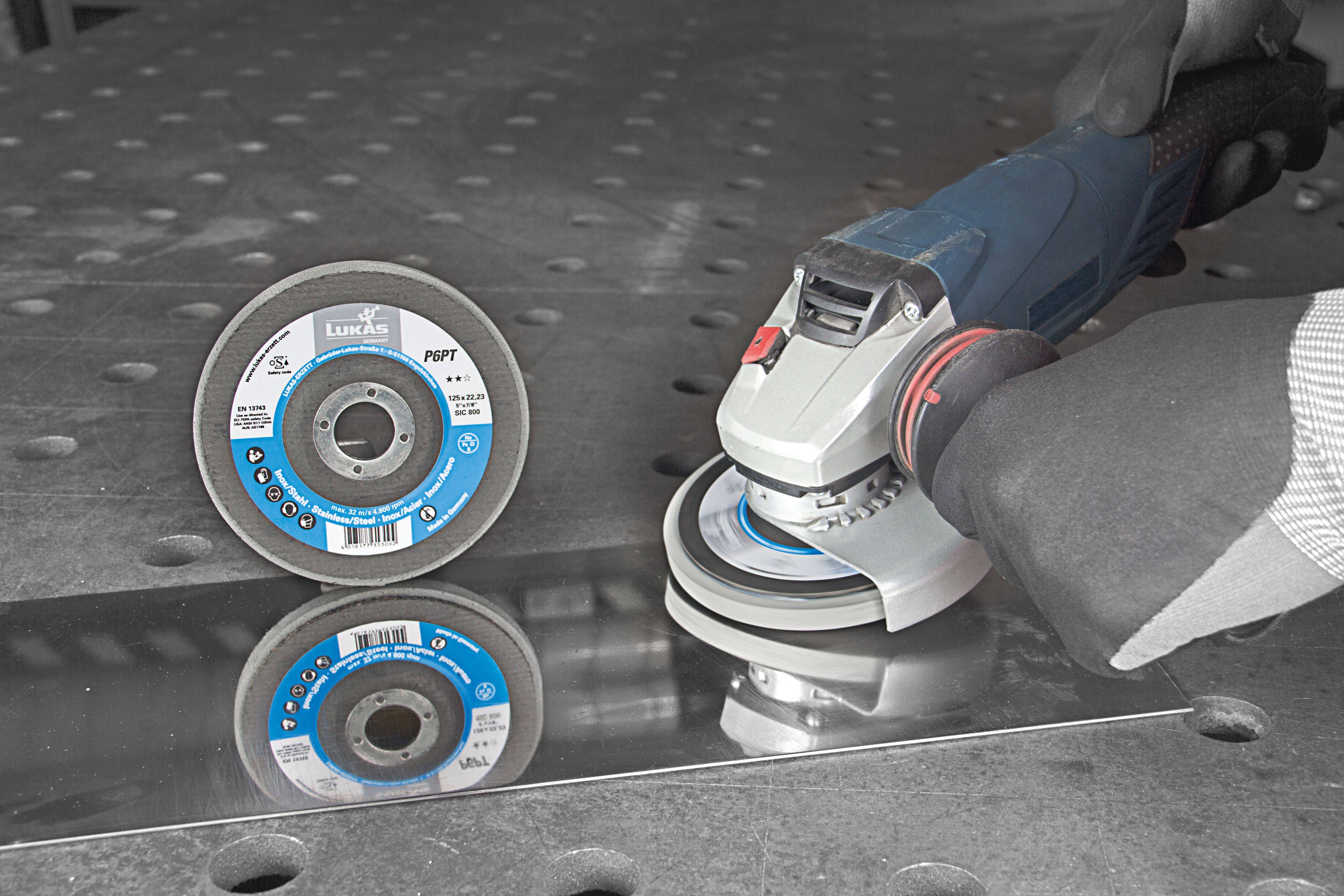 LUKAS-ERZETT A6717125120014 Polierteller P6PT Ø 125mm Ultra fein | Korn 1200 | für Winkelschleifer schräg Siliciumcarbid