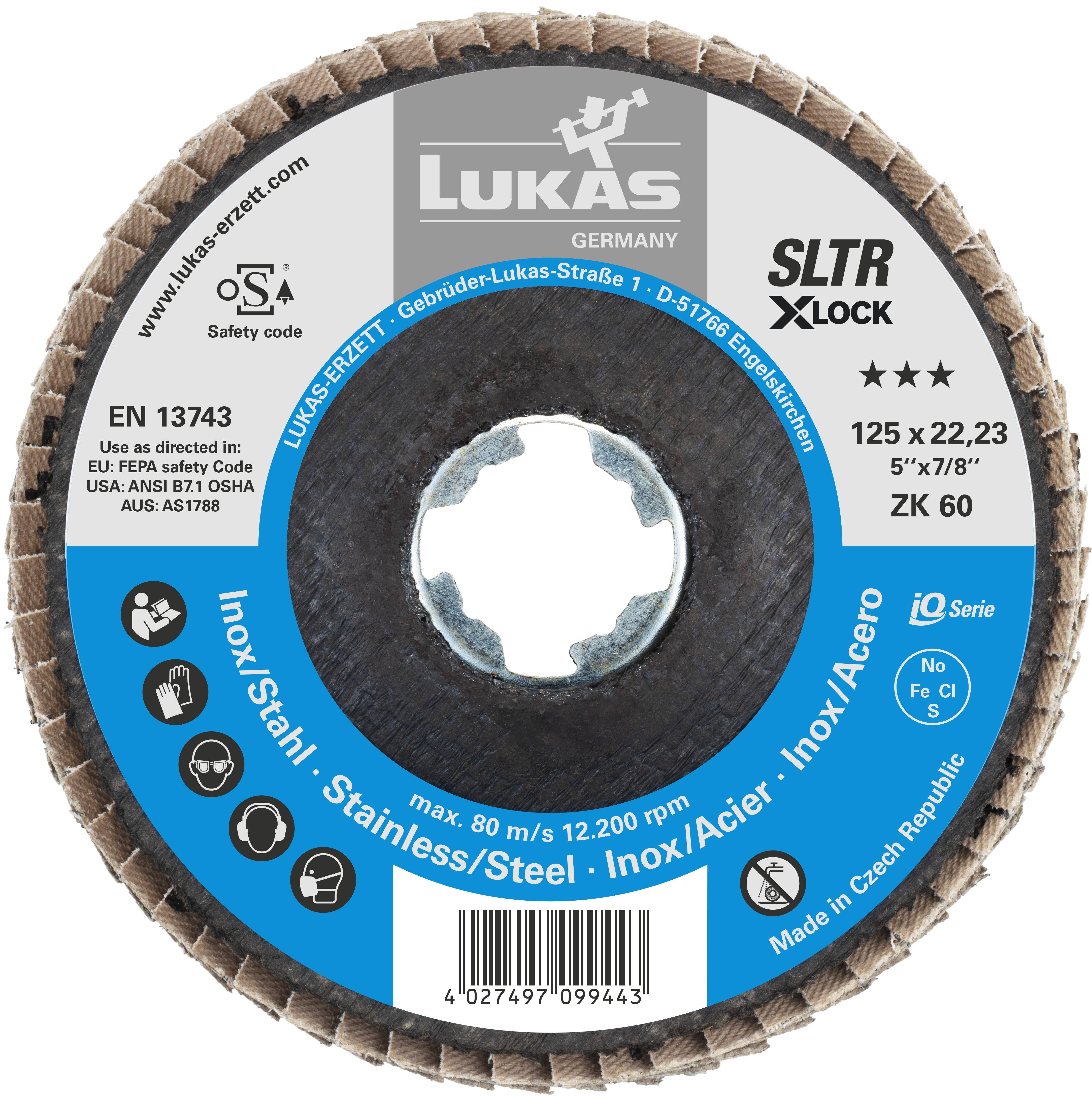 LUKAS-ERZETT A67181250601865 Fächerschleifscheibe Durchmesser 125mm Körnung (num)=60 10St.