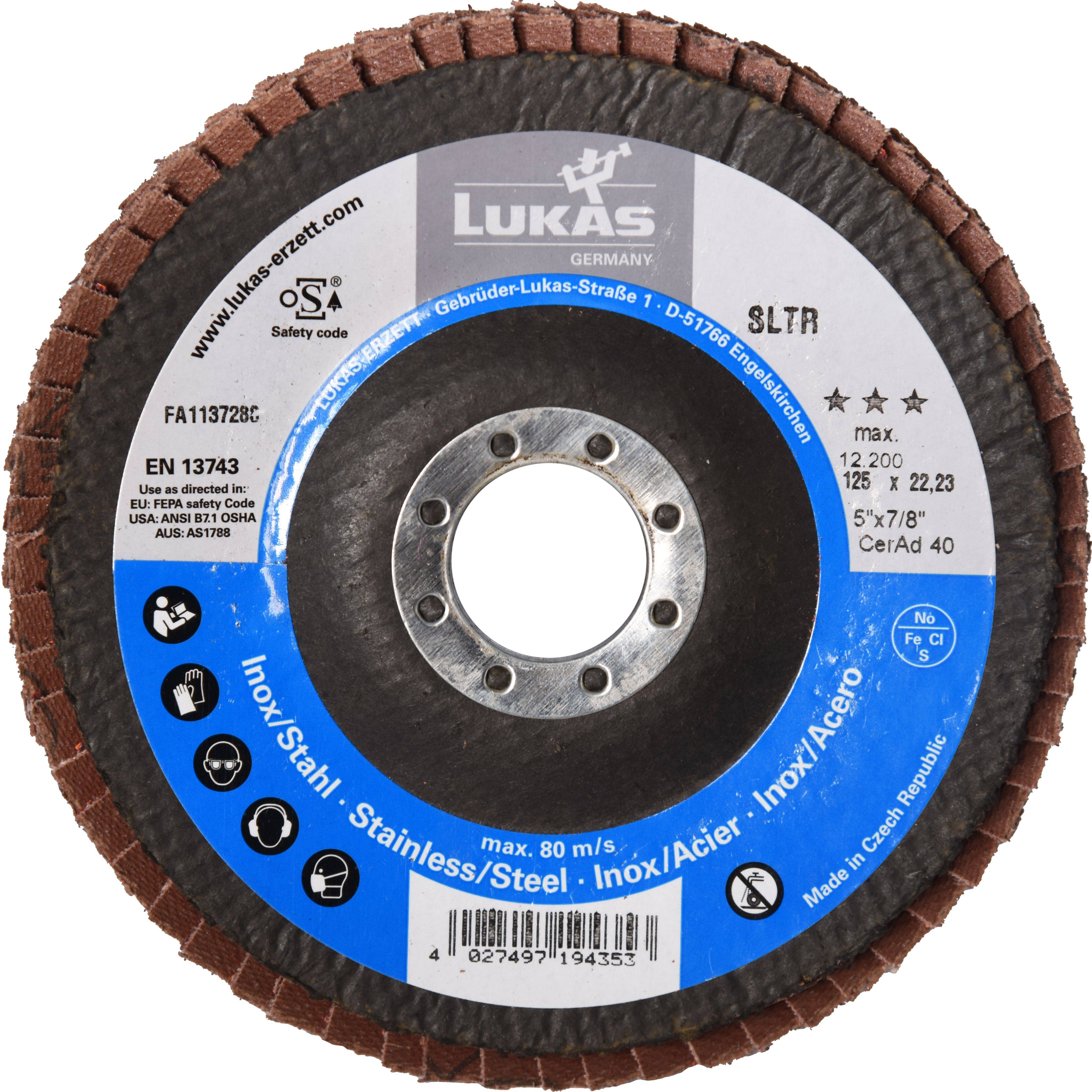 LUKAS-ERZETT A67231250401466 Fächerschleifscheibe Durchmesser 125mm Körnung (num)=40 10St.