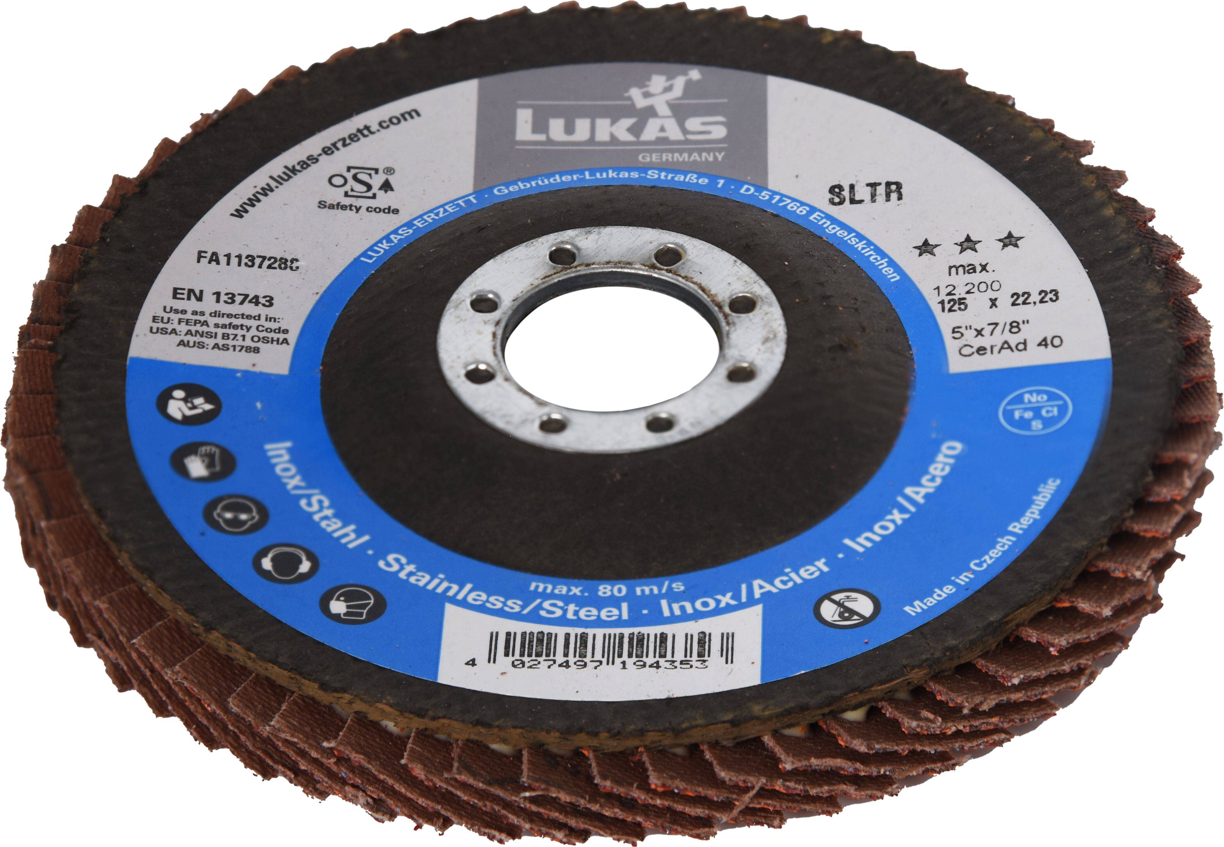 LUKAS-ERZETT A67231250401466 Fächerschleifscheibe Durchmesser 125mm Körnung (num)=40 10St.