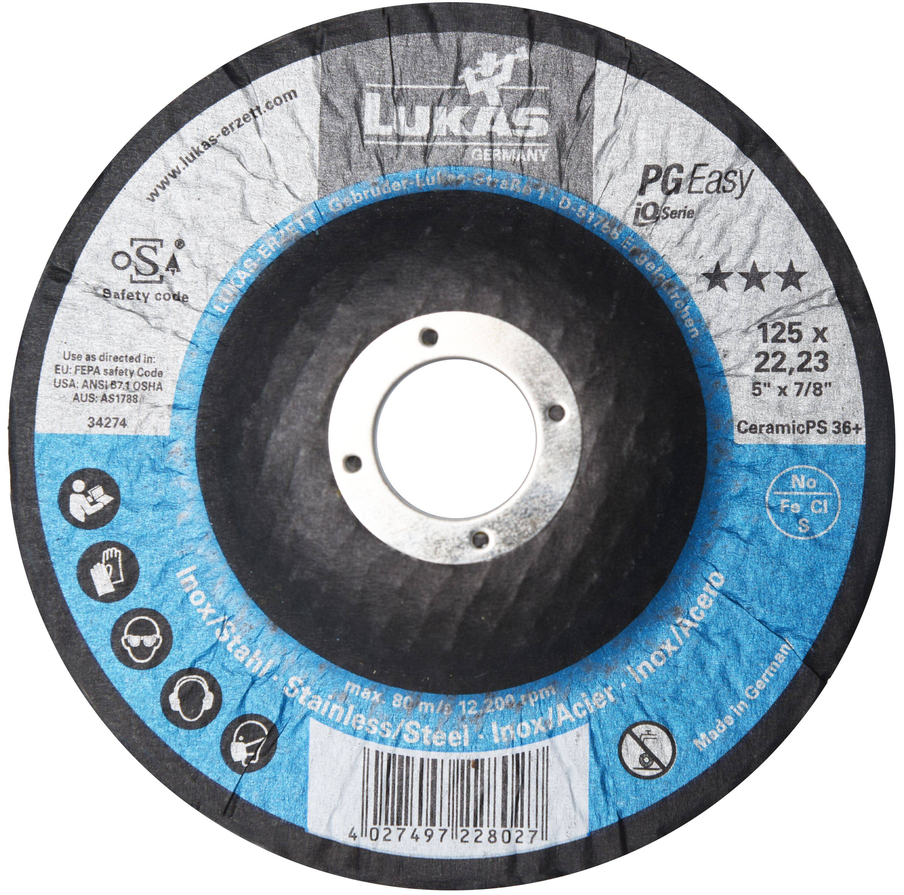 LUKAS-ERZETT A67651250360799 Schleifscheiben-Set Durchmesser 125mm 10St.