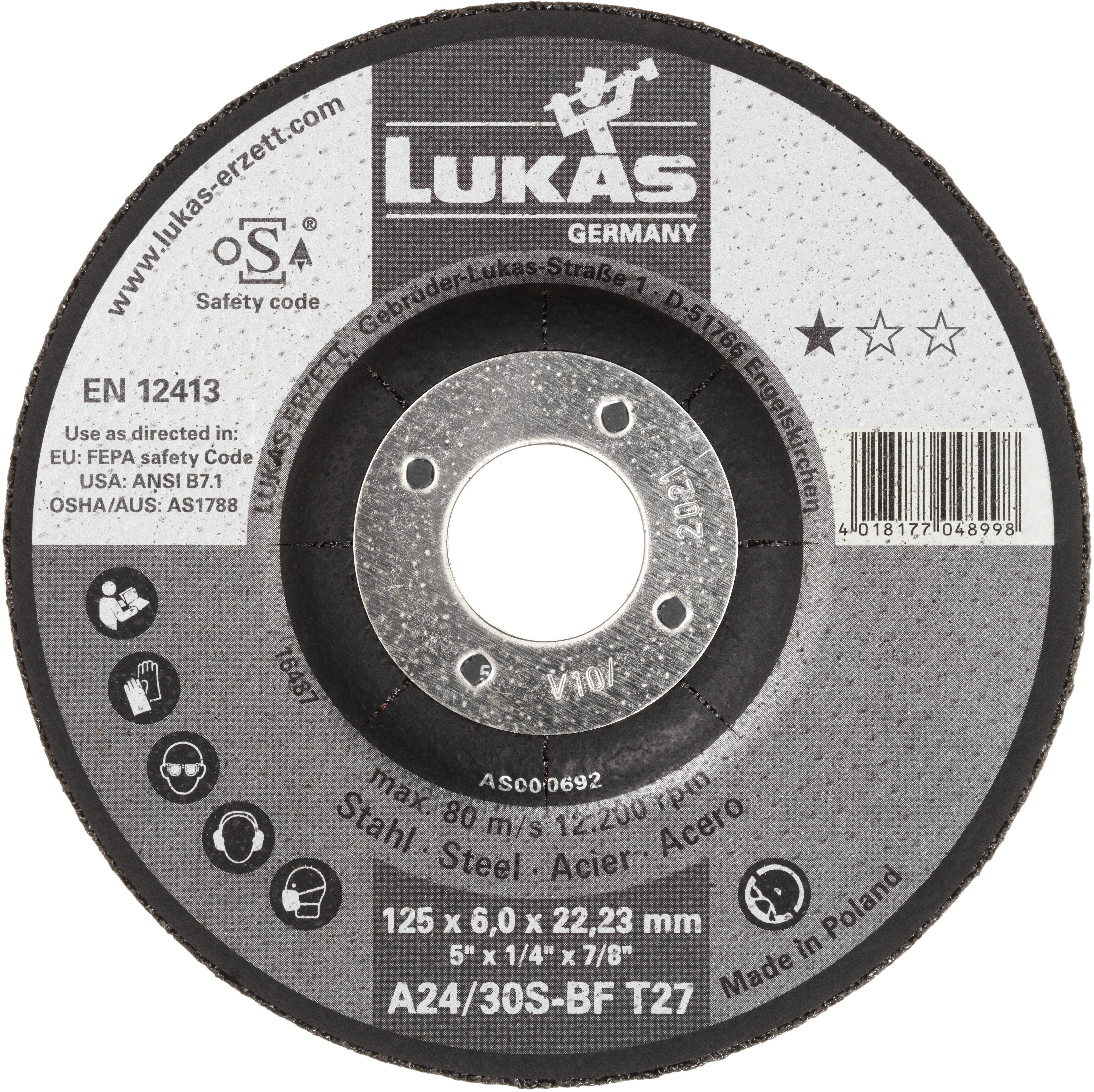 LUKAS-ERZETT AS000667V9802 T27 115x6,0x22,23 Schruppscheibe Durchmesser 115mm 10St.