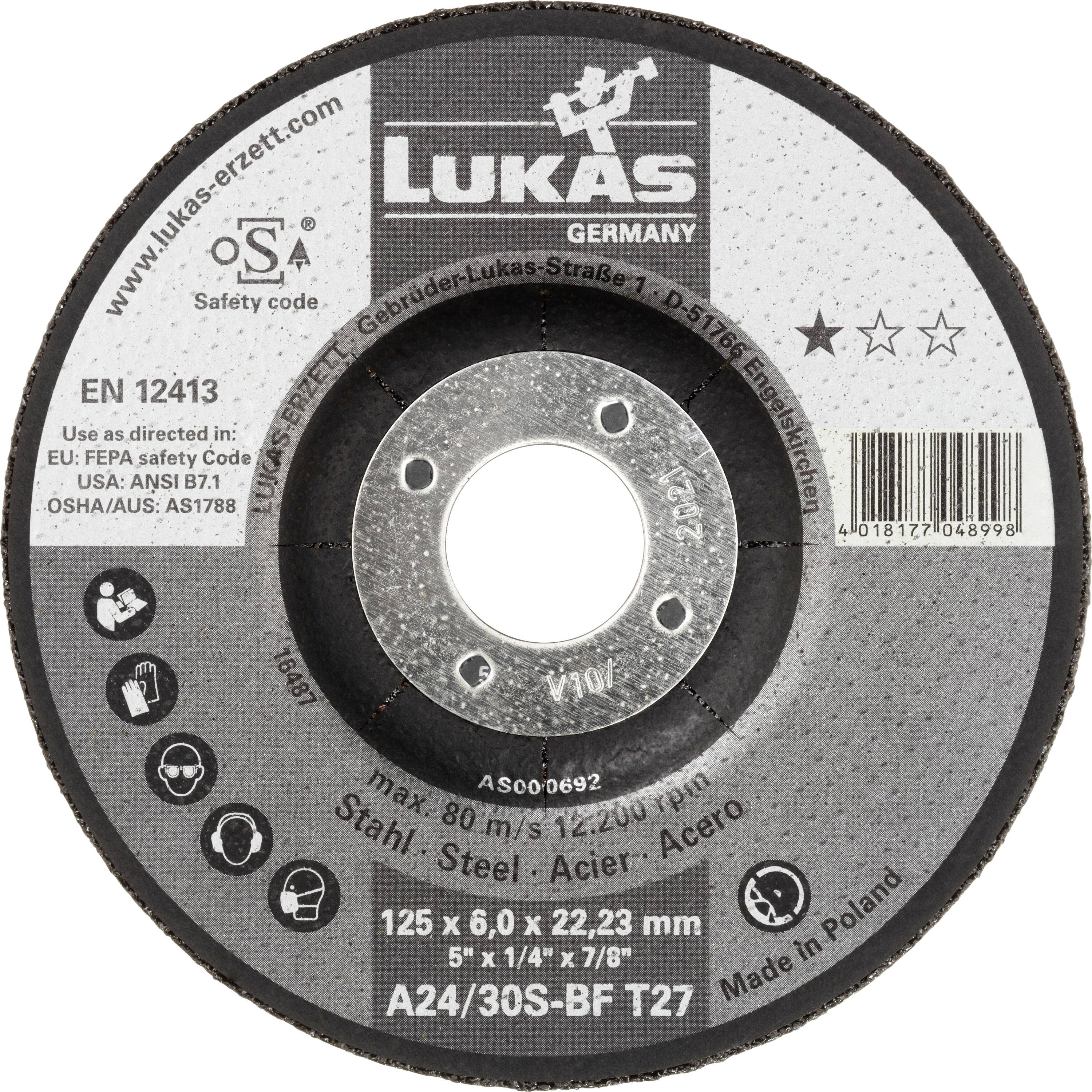 LUKAS-ERZETT AS000692V9802 T27 125x6,0x22,23 Schruppscheibe Durchmesser 125mm 10St.