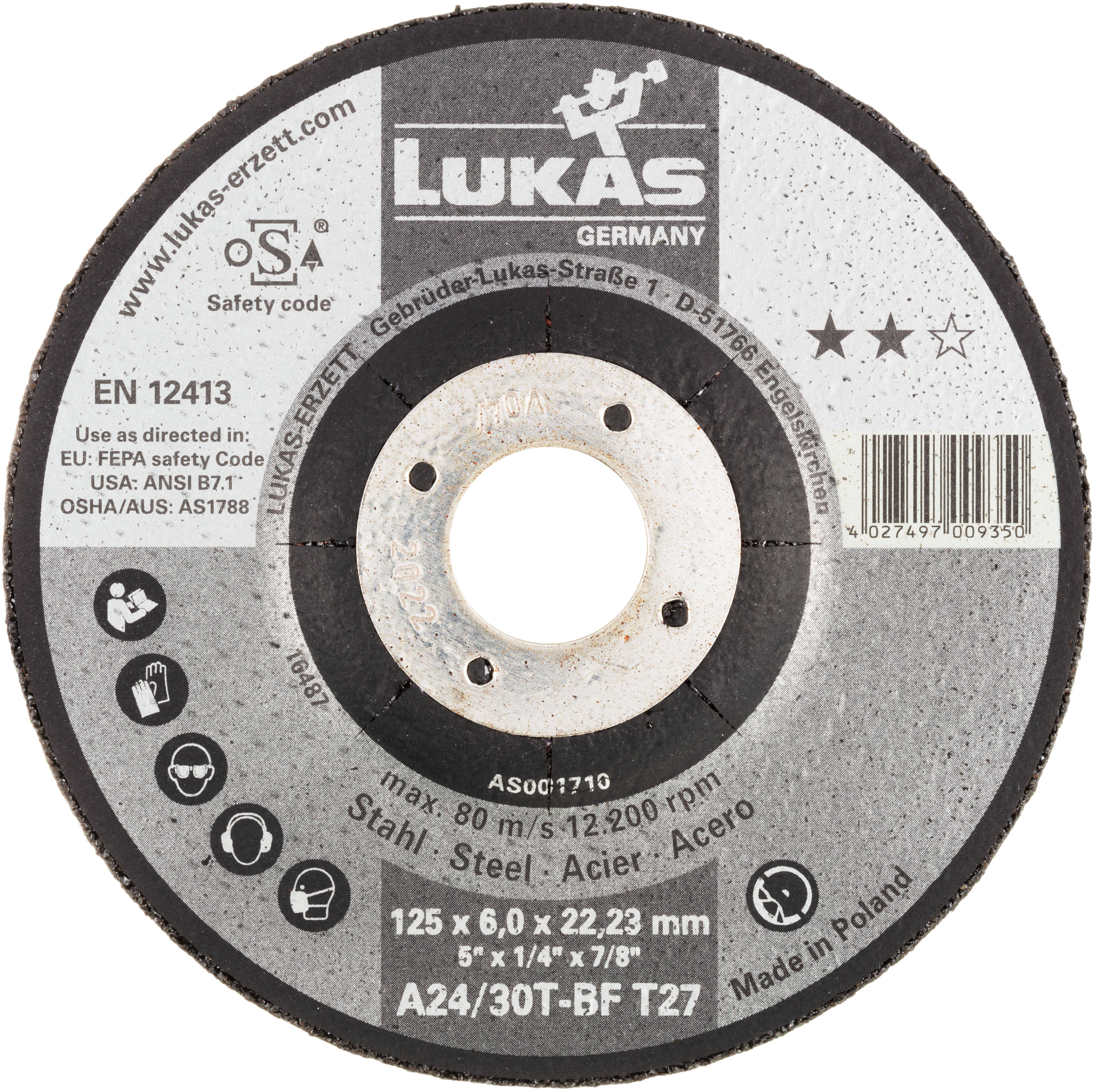 LUKAS-ERZETT AS001679V9802 T27 115x6,0x22,23 Schruppscheibe Durchmesser 115mm 10St.
