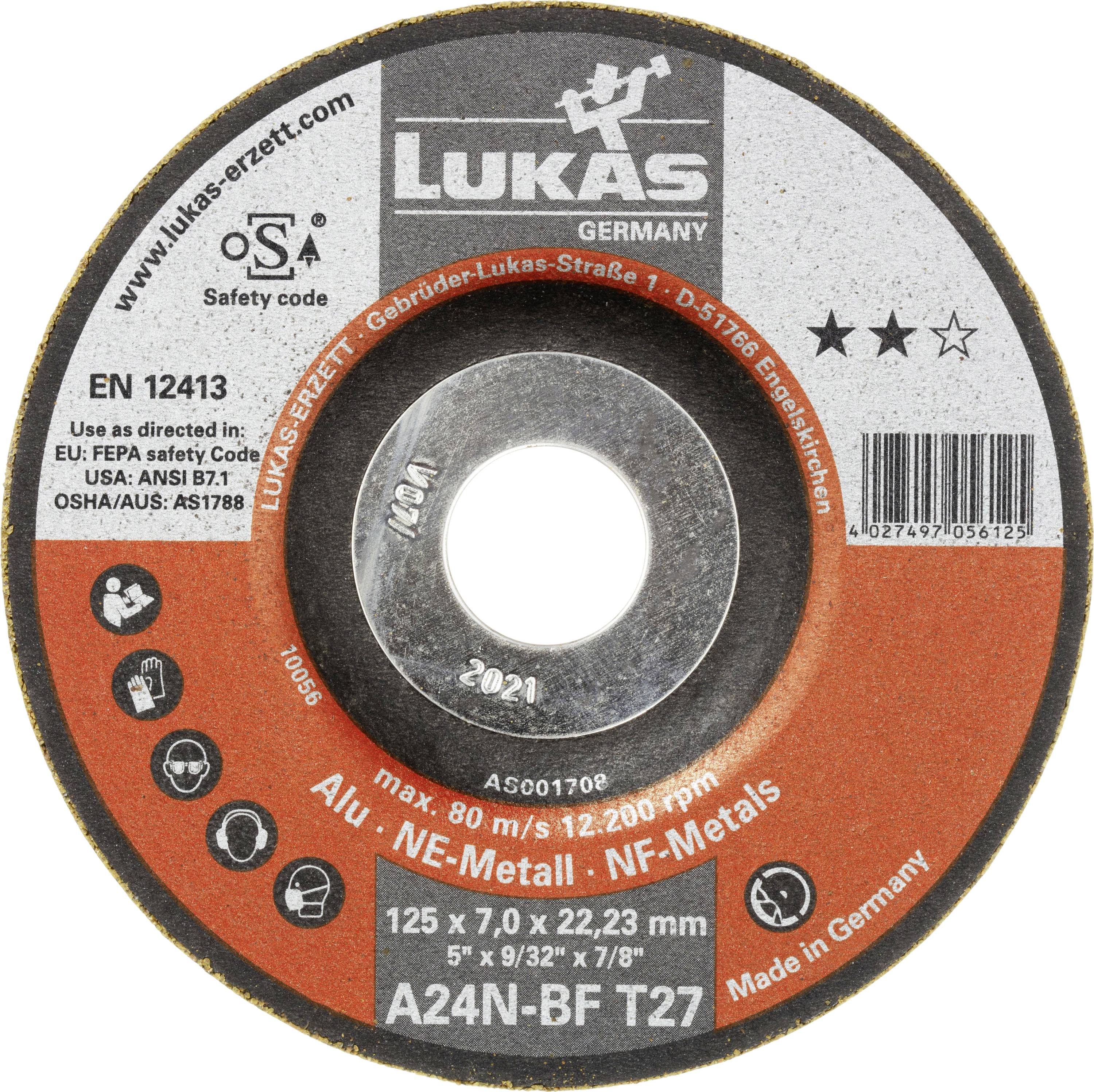 LUKAS-ERZETT AS001708V9802 T27 125x7,0x22,23 Schruppscheibe Durchmesser 125mm 10St.