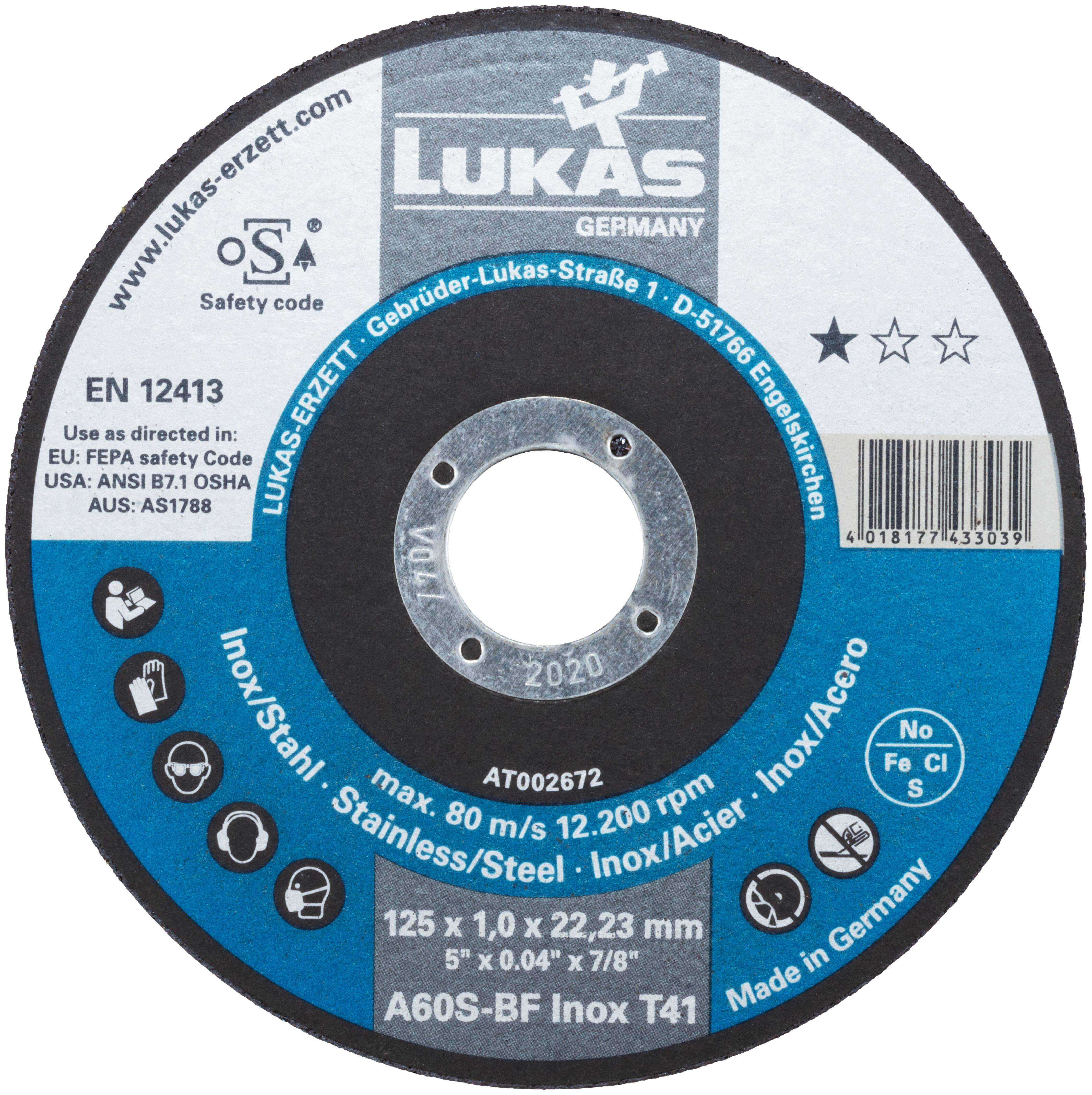 LUKAS-ERZETT T41 125 AT002672V9807010 Trennscheiben-Set 125mm 10St.