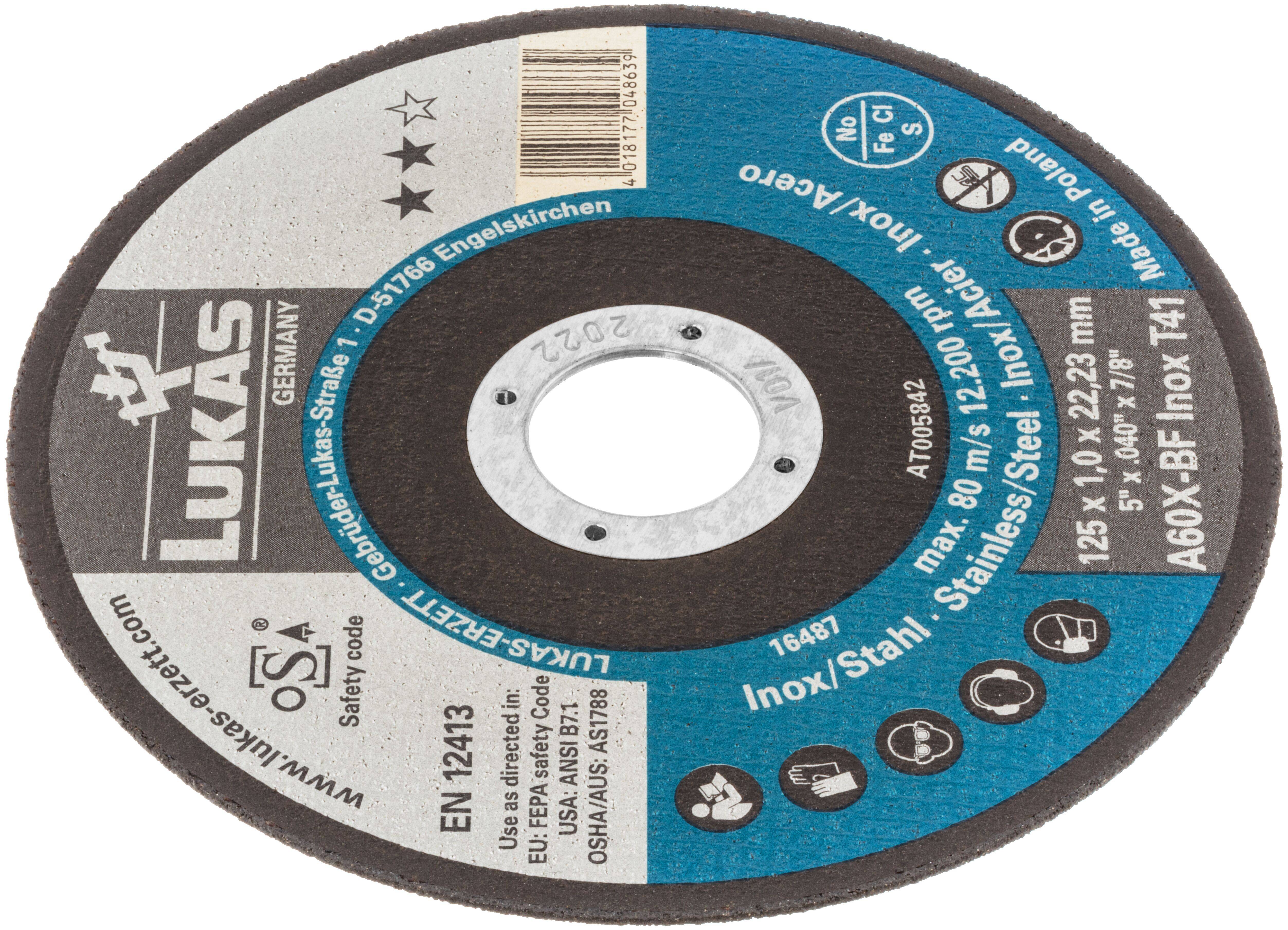 LUKAS-ERZETT T41 125 AT005842V9807010 Trennscheiben-Set 125mm 10St.