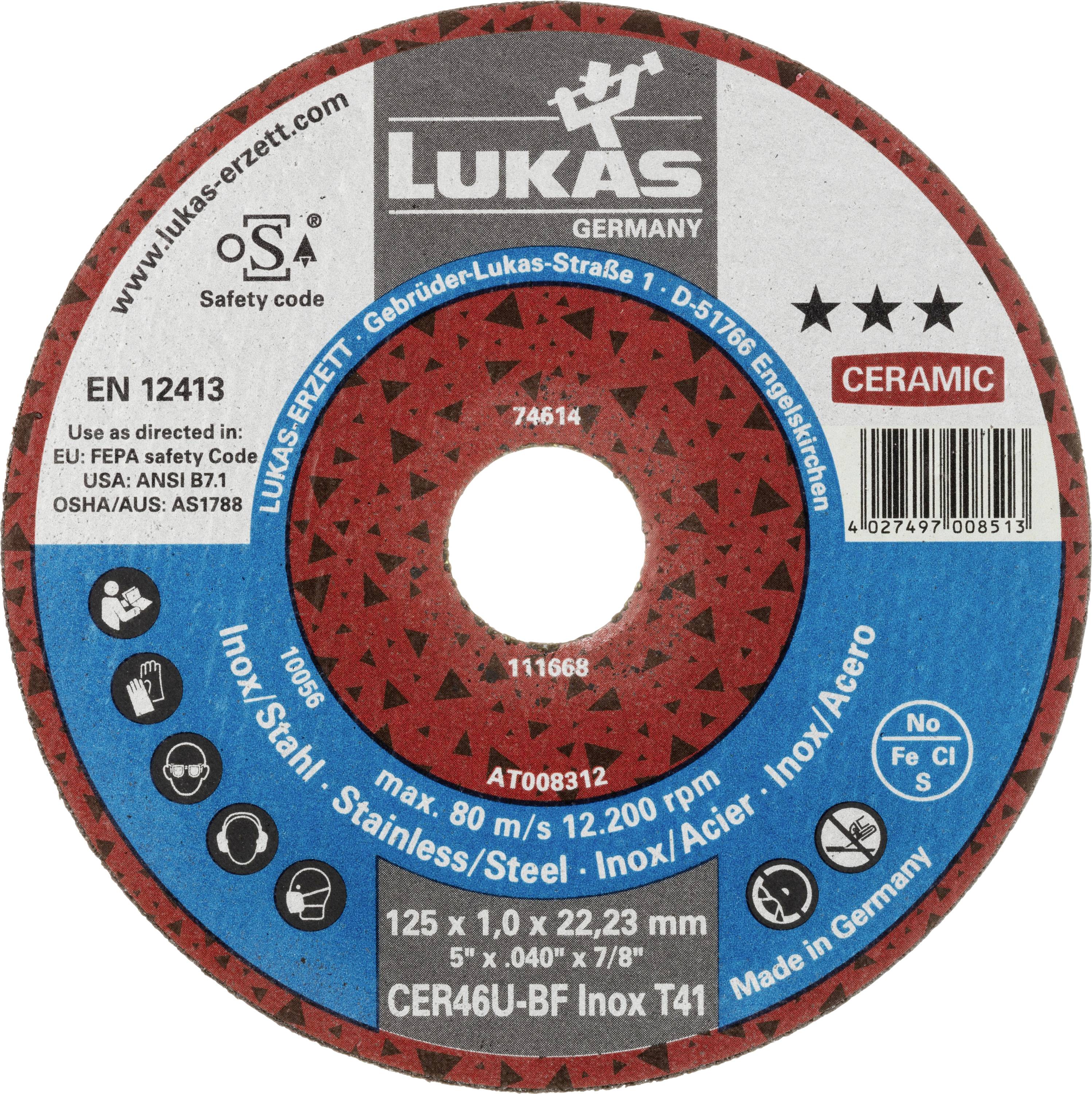 LUKAS-ERZETT T41 125x1,0x22,23 AT008312V9802 Trennscheiben-Set 125mm 25St.