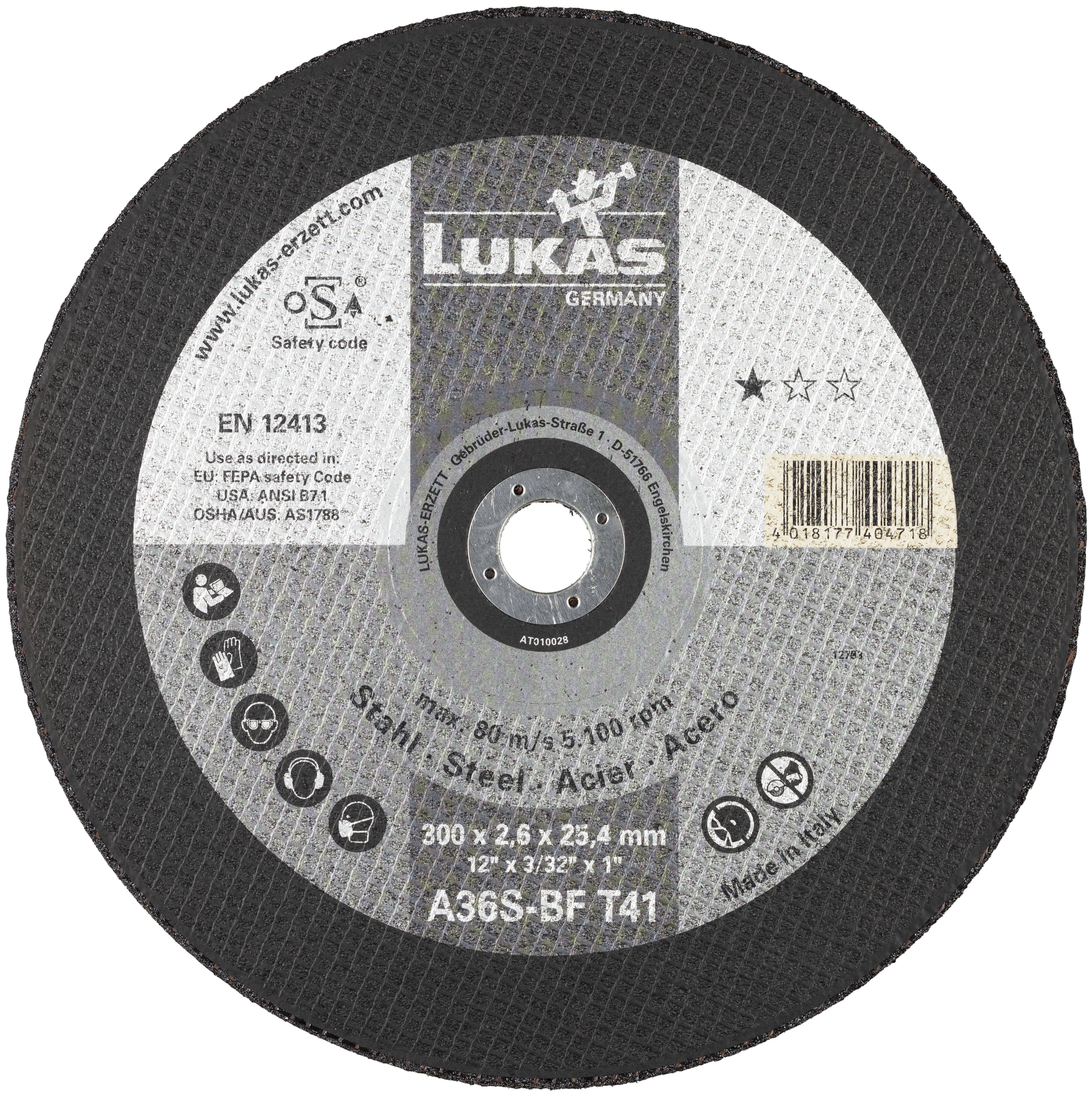 LUKAS-ERZETT T41 300x2,6x25,40 A36S-BF AT010028 Trennscheiben-Set 300mm 10St.