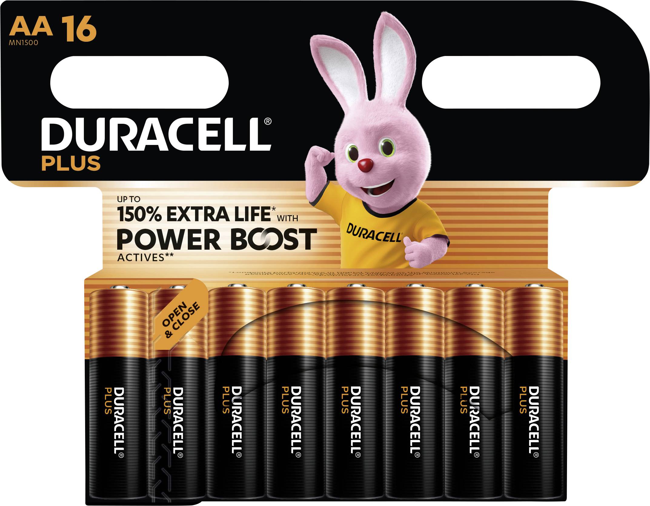 Duracell Plus Power Boost MN1500 Mignon (AA)-Batterie 1.5 V 16 St.