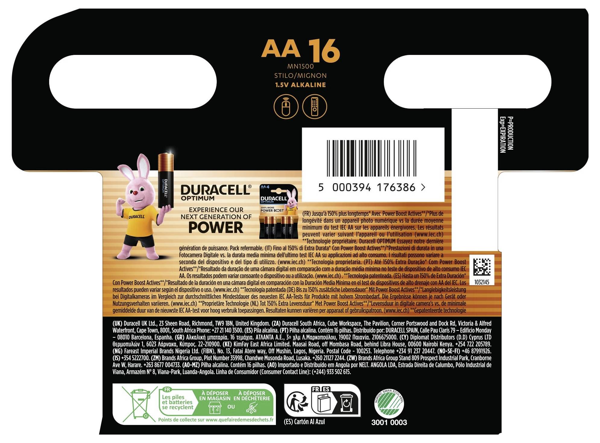 Duracell Plus Power Boost MN1500 Mignon (AA)-Batterie 1.5V 16St.