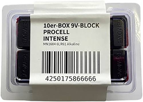 PROCELL E-Block 9V 9 V Block-Batterie Alkali-Mangan 628 mAh 9 V 10 St.