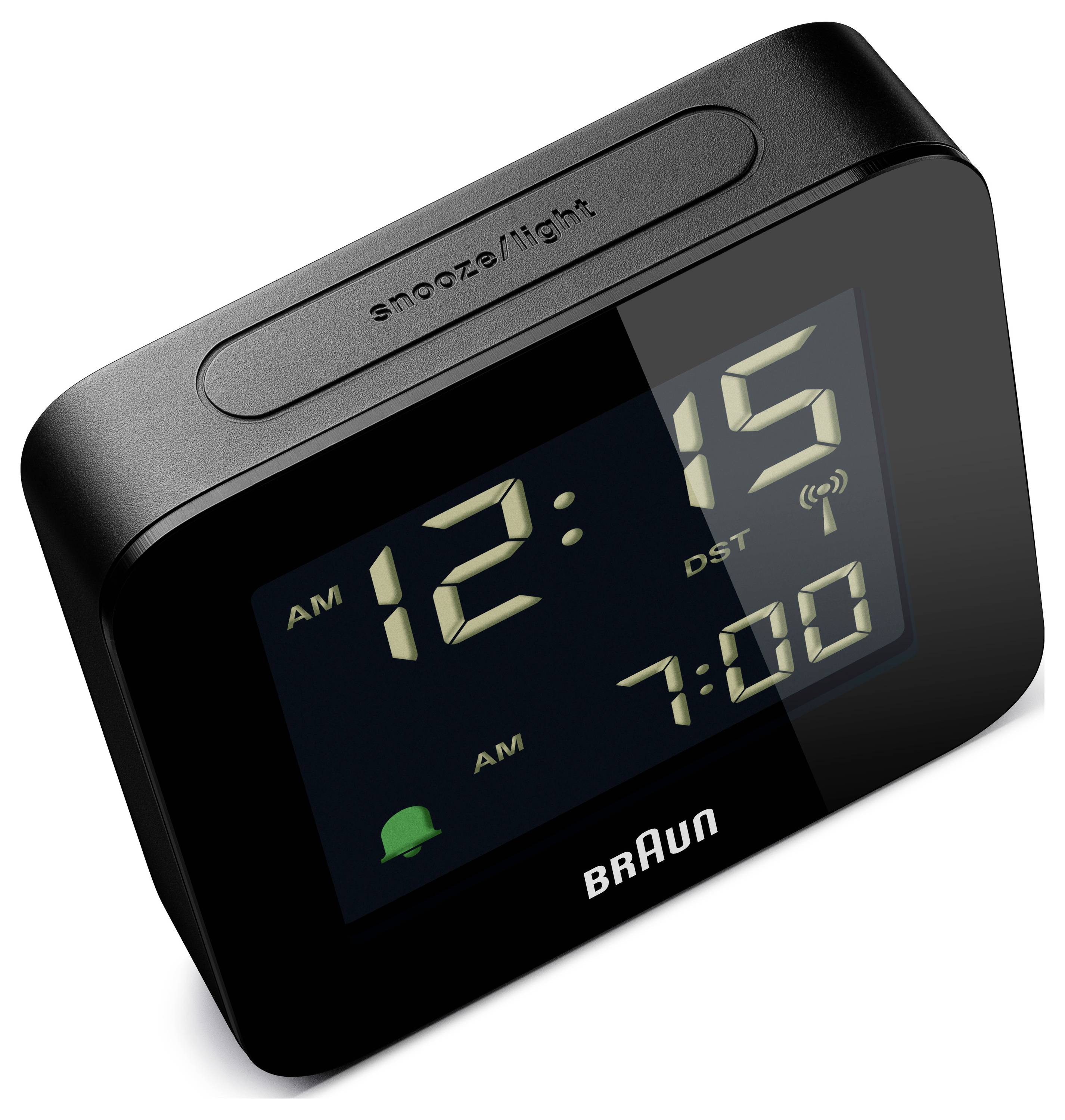 Braun BC09B-DCF Wecker Schwarz Alarmzeiten 1 Zweizeilig