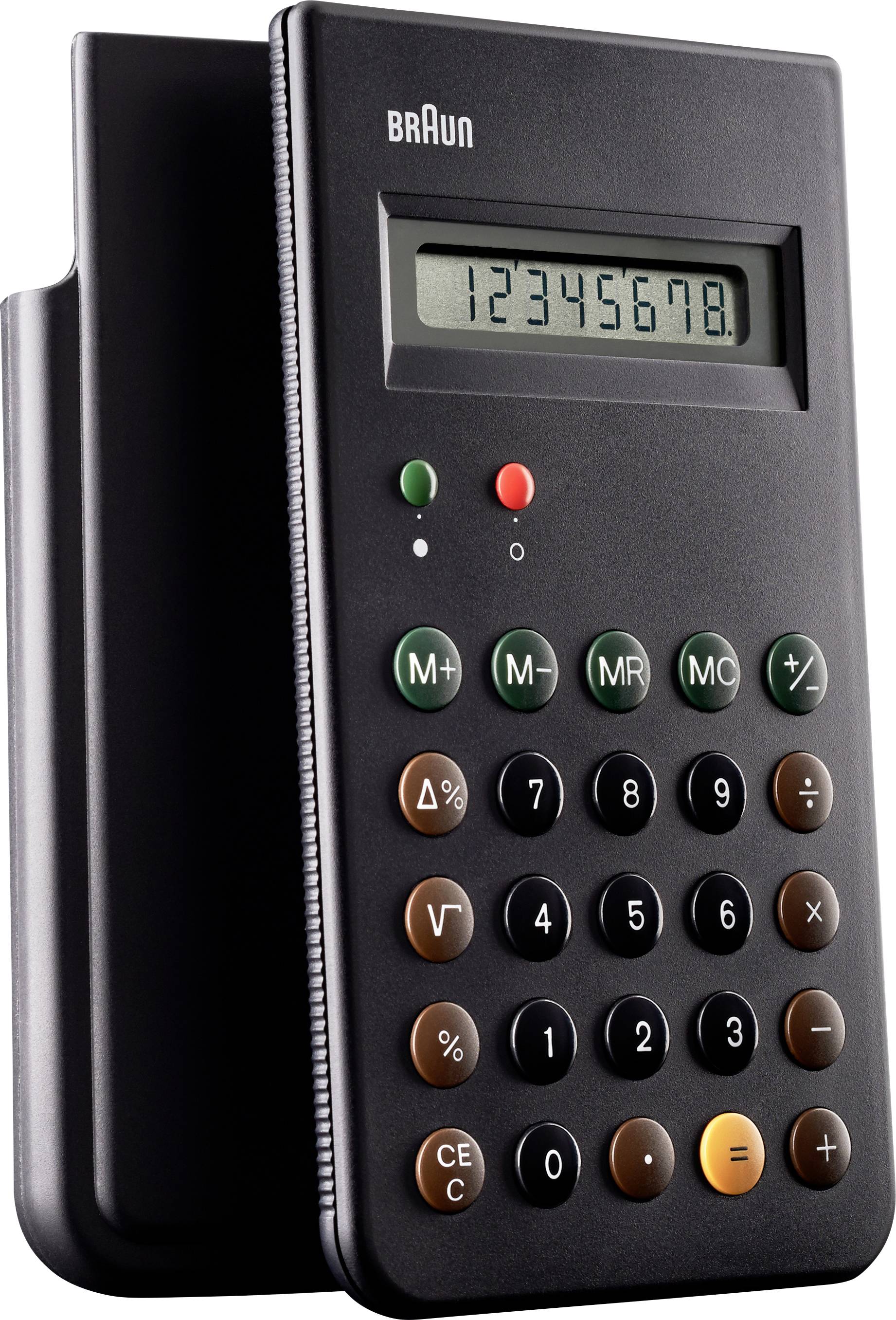 Braun Taschenrechner Schwarz batteriebetrieben (B x H x T) 7.5 x 13.5 x 1 cm